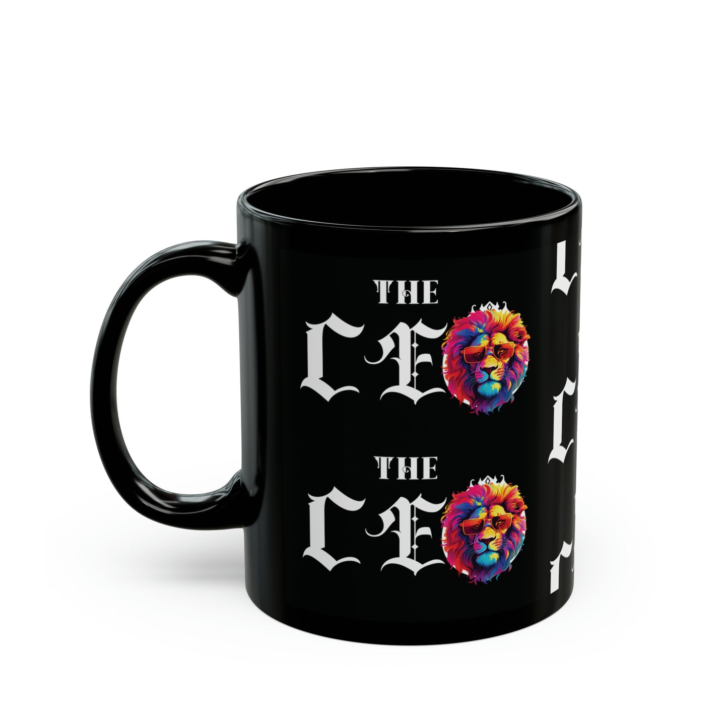 The CEO: Graphic Lion Glossy Black Mug (11oz, 15oz)