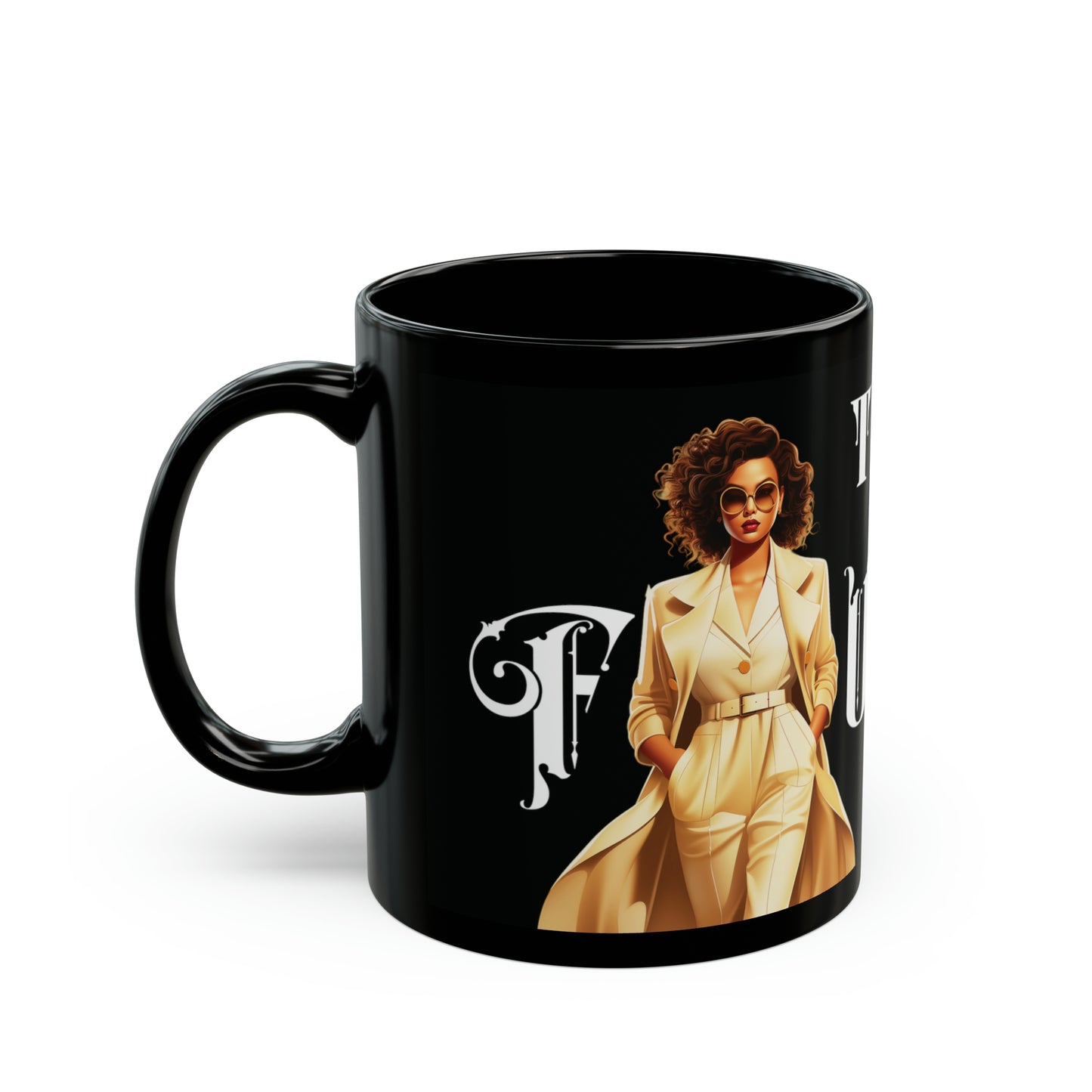 The Founder: Lady Boss Graphic Glossy Black Mug (11oz, 15oz)