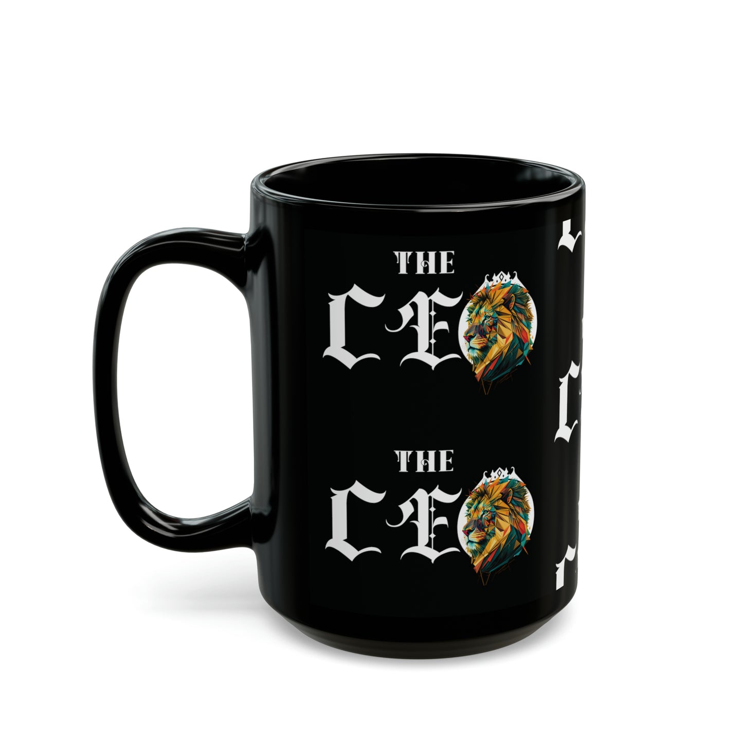 The CEO: Lion Graphic Glossy Black Mug (11oz, 15oz)