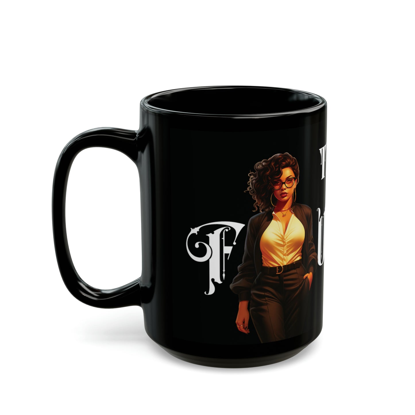 The Founder: Lady Boss Graphic Glossy Black Mug (11oz, 15oz)