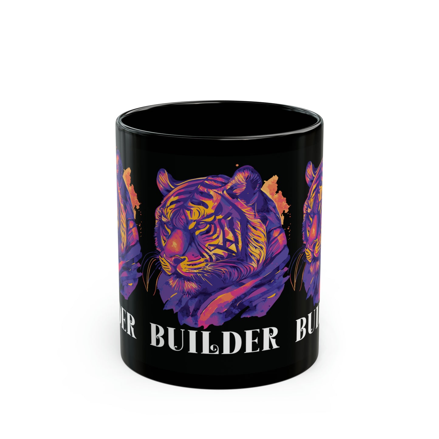 BUILDER: Tiger Graphic Glossy Black Mug (11oz, 15oz)