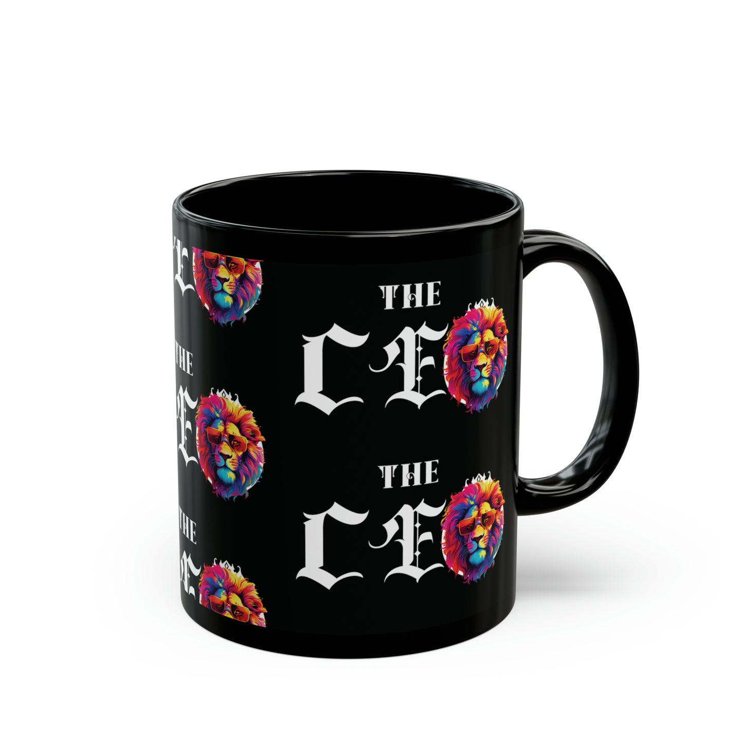 The CEO: Graphic Lion Glossy Black Mug (11oz, 15oz)