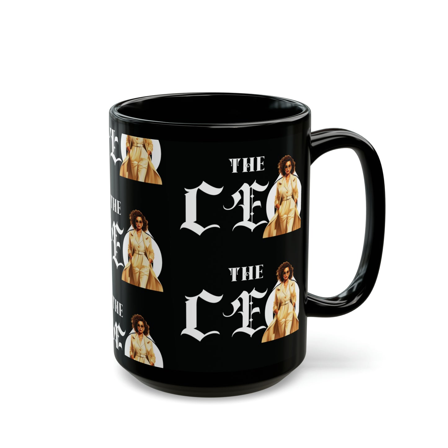 The CEO: Lady Boss Graphic Glossy Black Mug (11oz, 15oz)