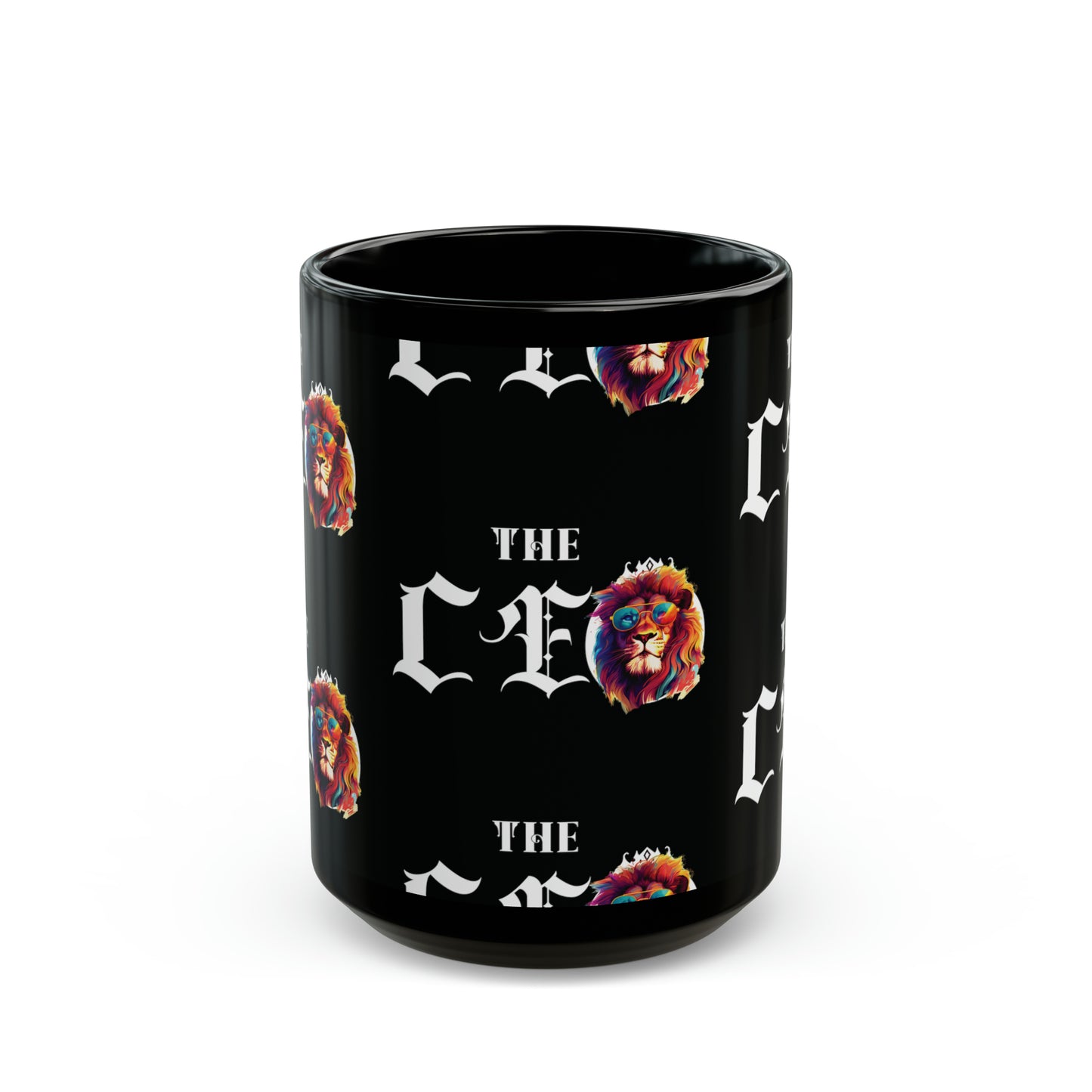 The CEO: Lion Graphic Glossy Black Mug (11oz, 15oz)