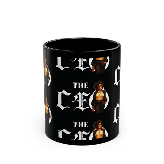 The CEO: Lady Boss Graphic Glossy Black Mug (11oz, 15oz)