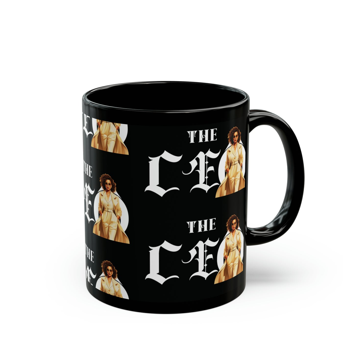 The CEO: Lady Boss Graphic Glossy Black Mug (11oz, 15oz)