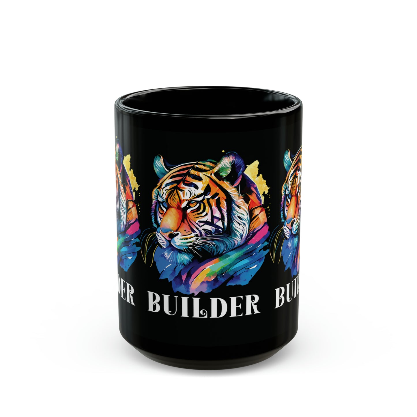 BUILDER: Tiger Graphic Glossy Black Mug (11oz, 15oz)