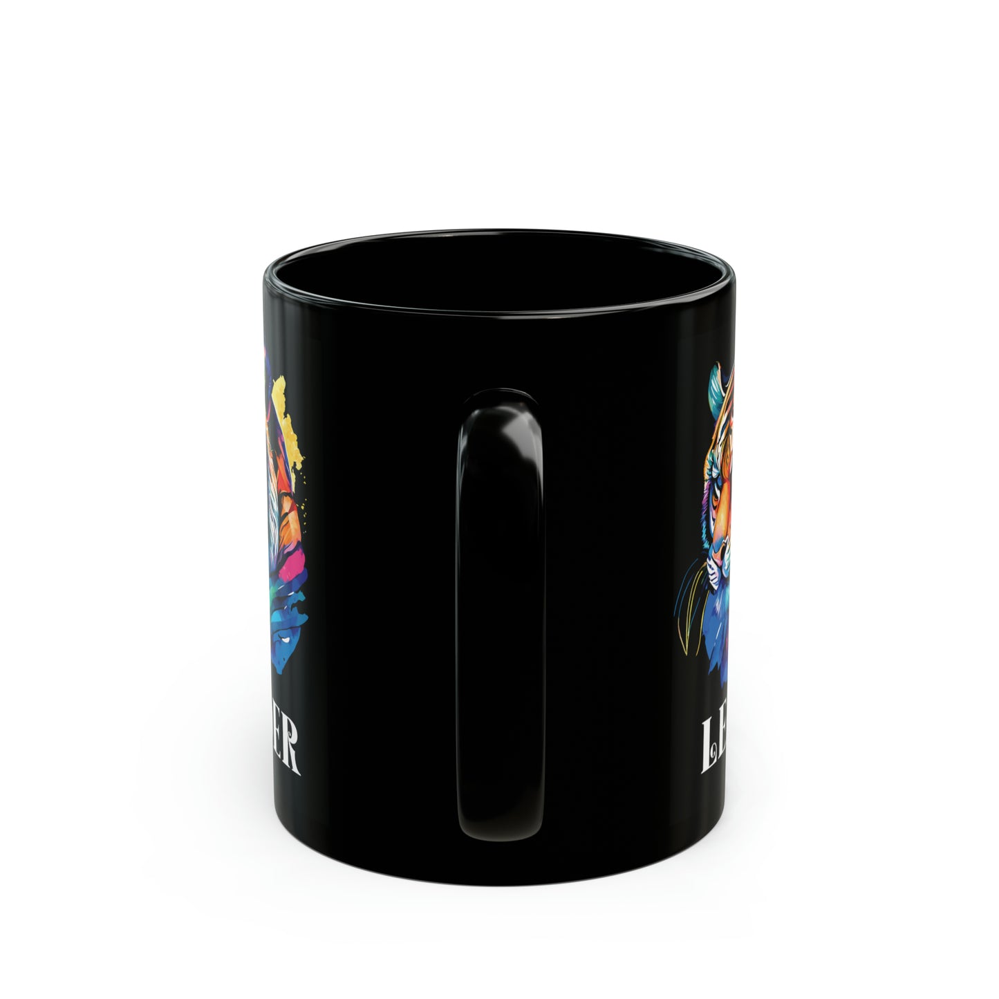 LEADER: Tiger Graphic Glossy Black Mug (11oz, 15oz)