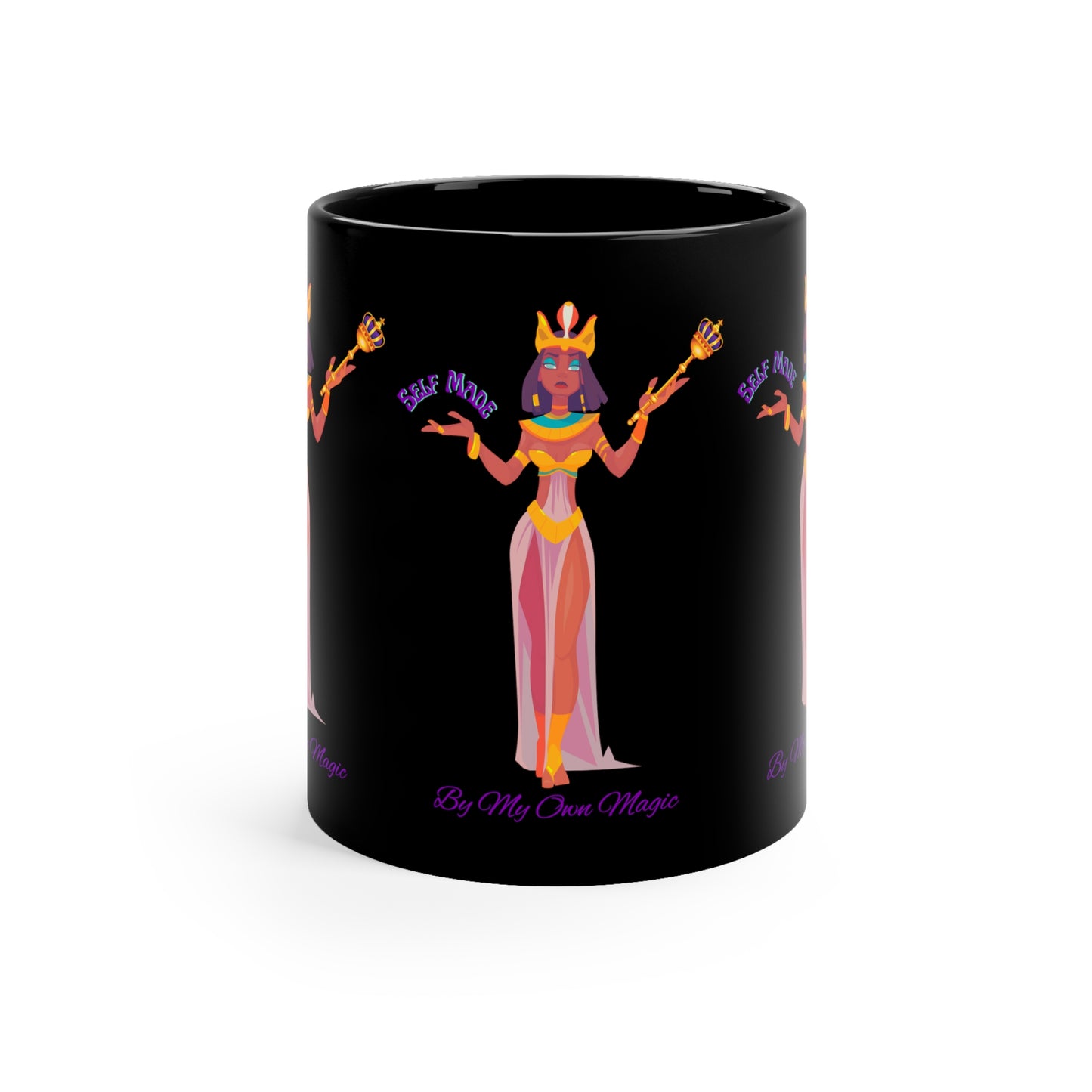 The Classic Empress in Royal Purple: 11oz Black Mug with Glossy Finish