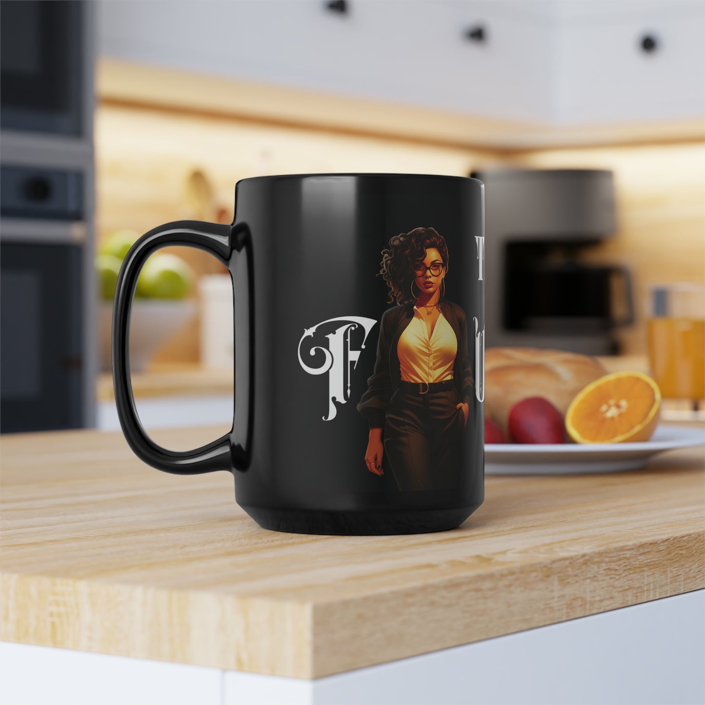 The Founder: Lady Boss Graphic Glossy Black Mug (11oz, 15oz)