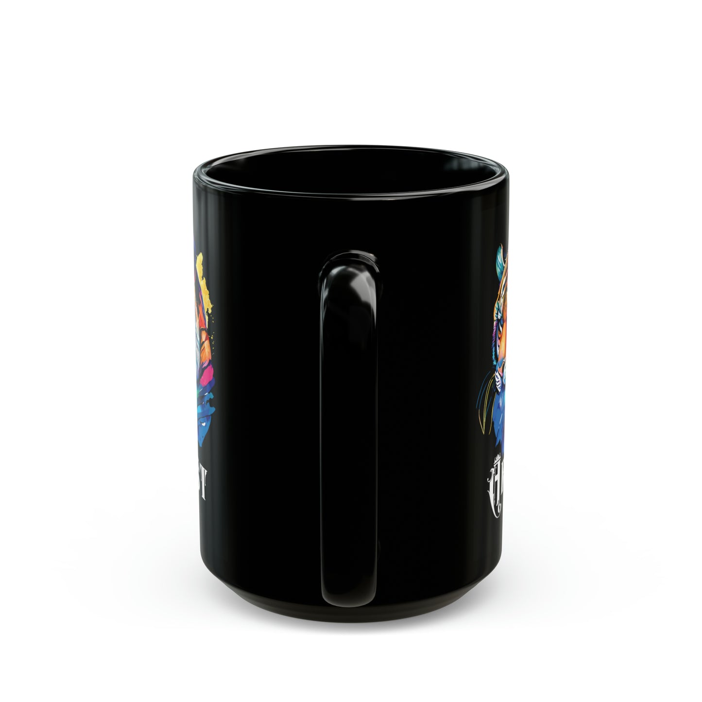 ARTIST: Tiger Graphic Glossy Black Mug (11oz, 15oz)