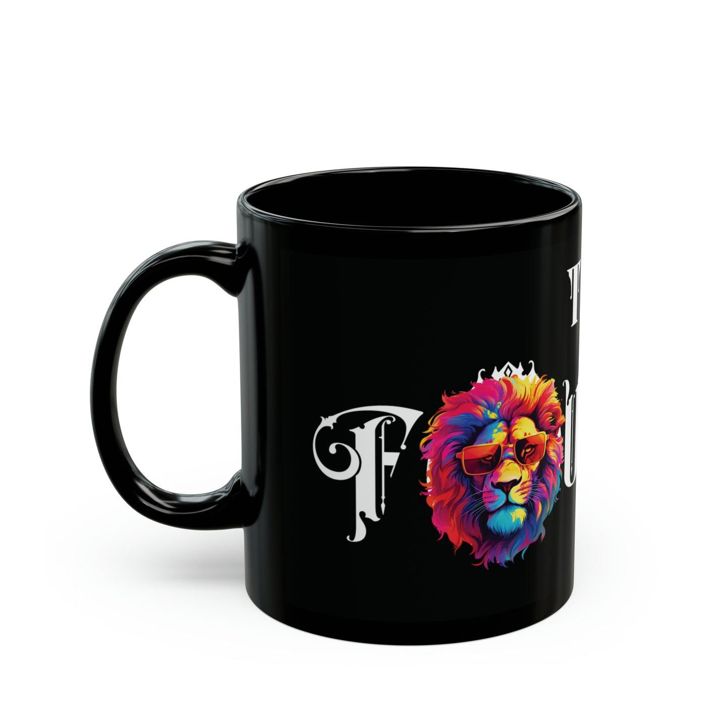 The Founder: Lion Graphic Glossy Black Mug (11oz, 15oz)