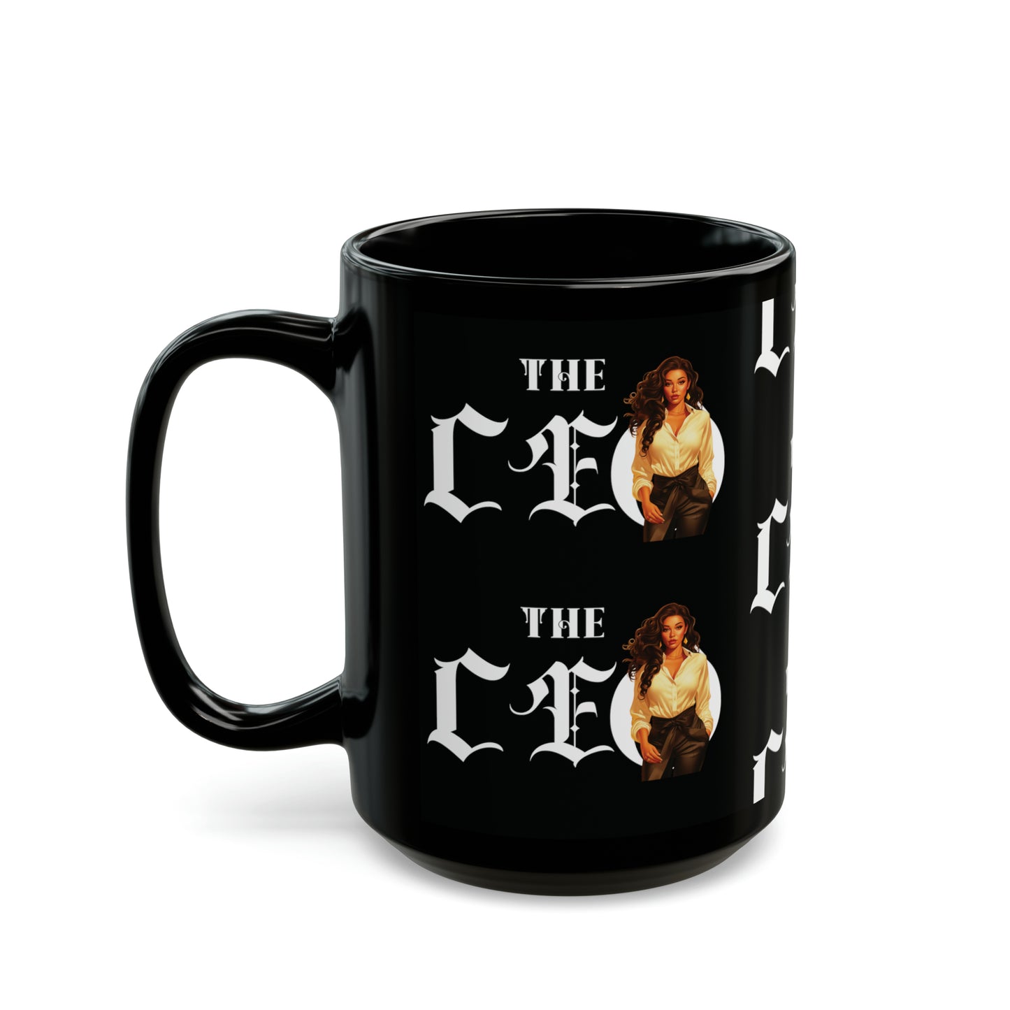 The CEO: Lady Boss Graphic Glossy Black Mug (11oz, 15oz)