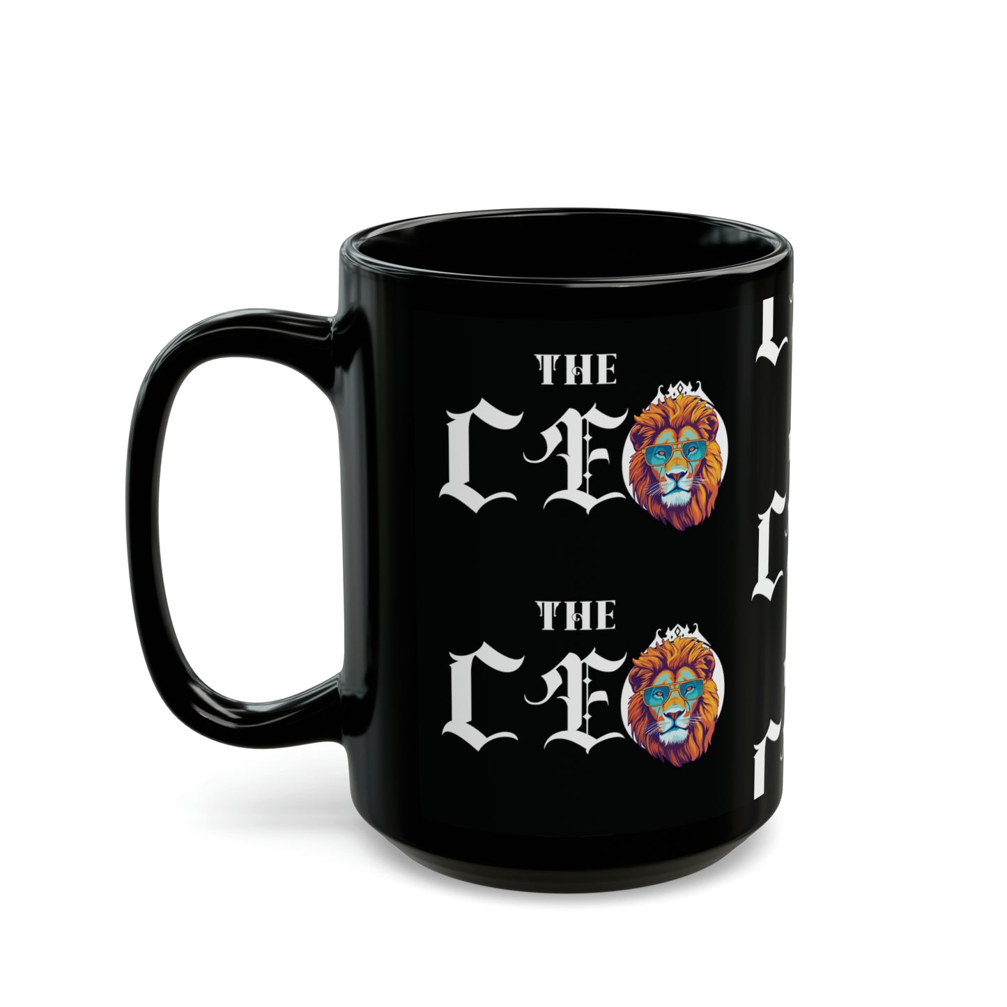 The CEO: Lion Graphic Glossy Black Mug (11oz, 15oz)