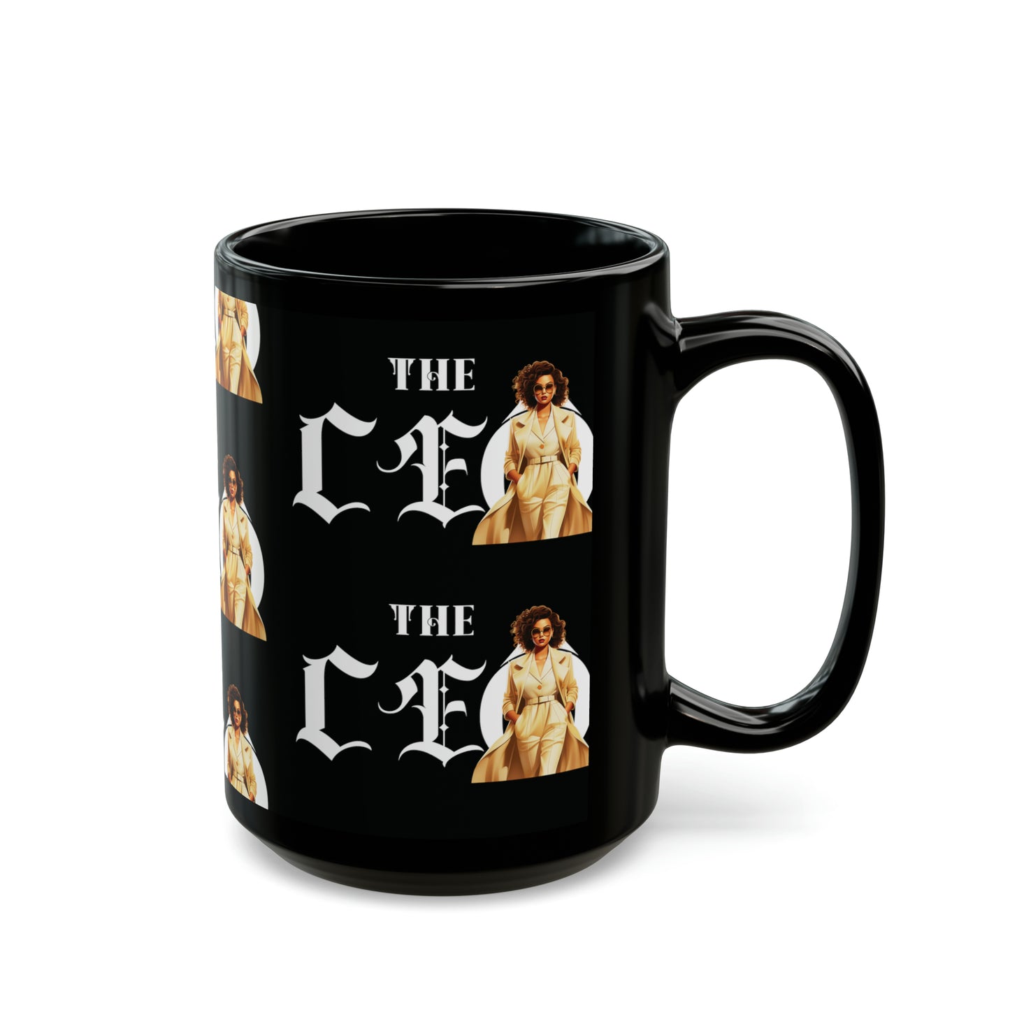 The CEO: Lady Boss Graphic Glossy Black Mug (11oz, 15oz)