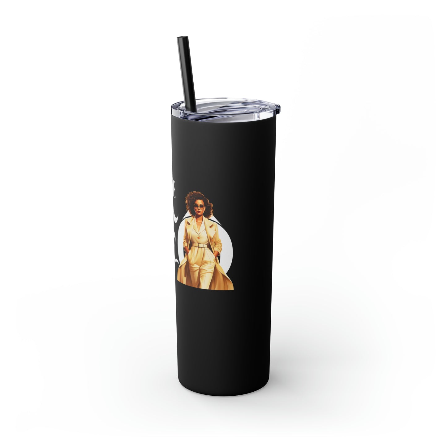 THE CEO: Lady Boss Graphic Skinny Tumbler with Straw, 20oz (Black, Black Glitter, Lilac, Magic Pink, Blush Pink, & Dusty Rose - All Glitter Finishes)