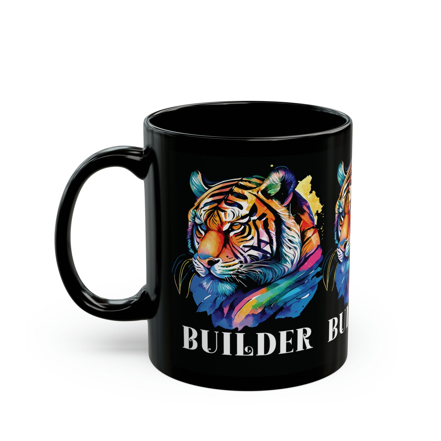 BUILDER: Tiger Graphic Glossy Black Mug (11oz, 15oz)