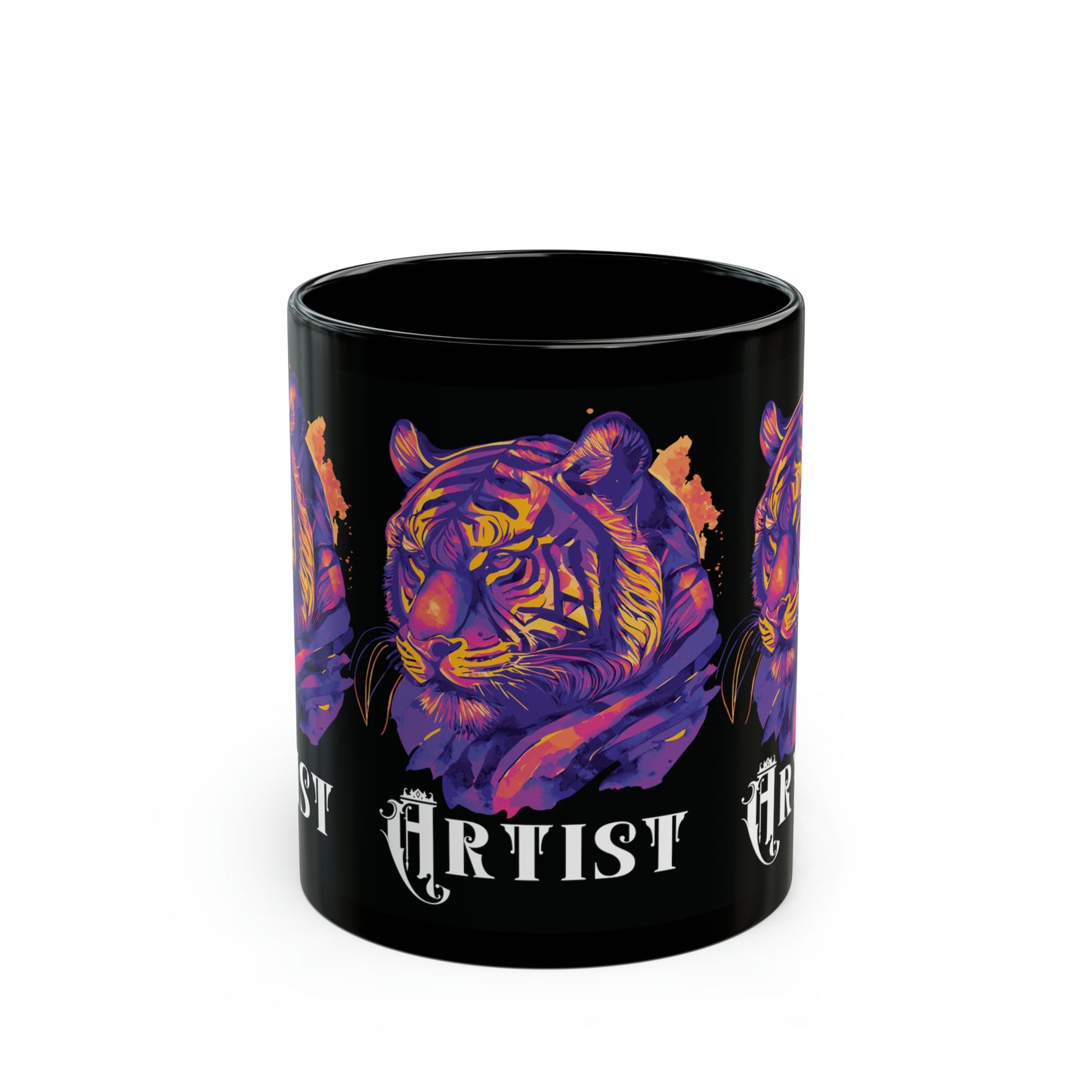 ARTIST: Tiger Graphic Glossy Black Mug (11oz, 15oz)