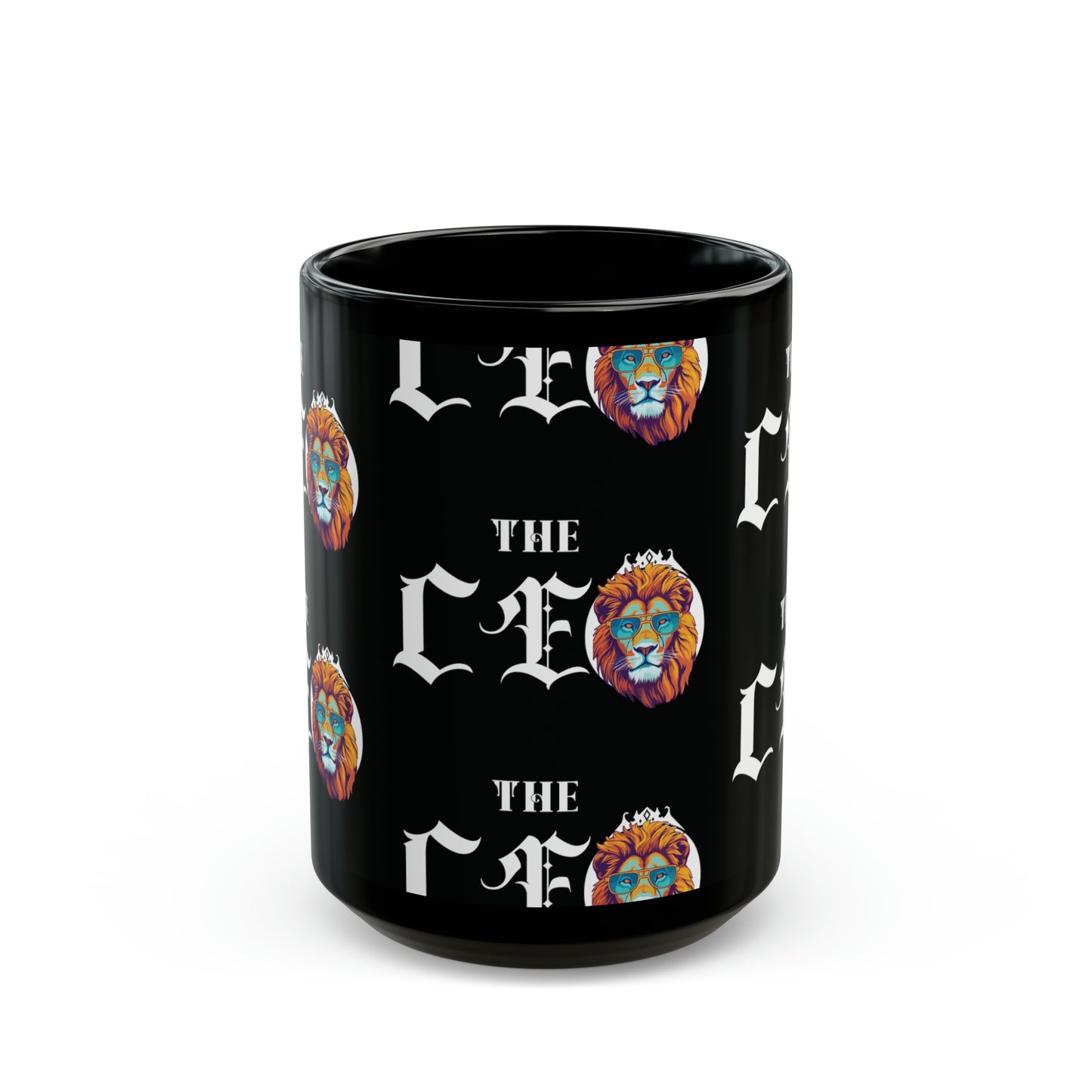 The CEO: Lion Graphic Glossy Black Mug (11oz, 15oz)