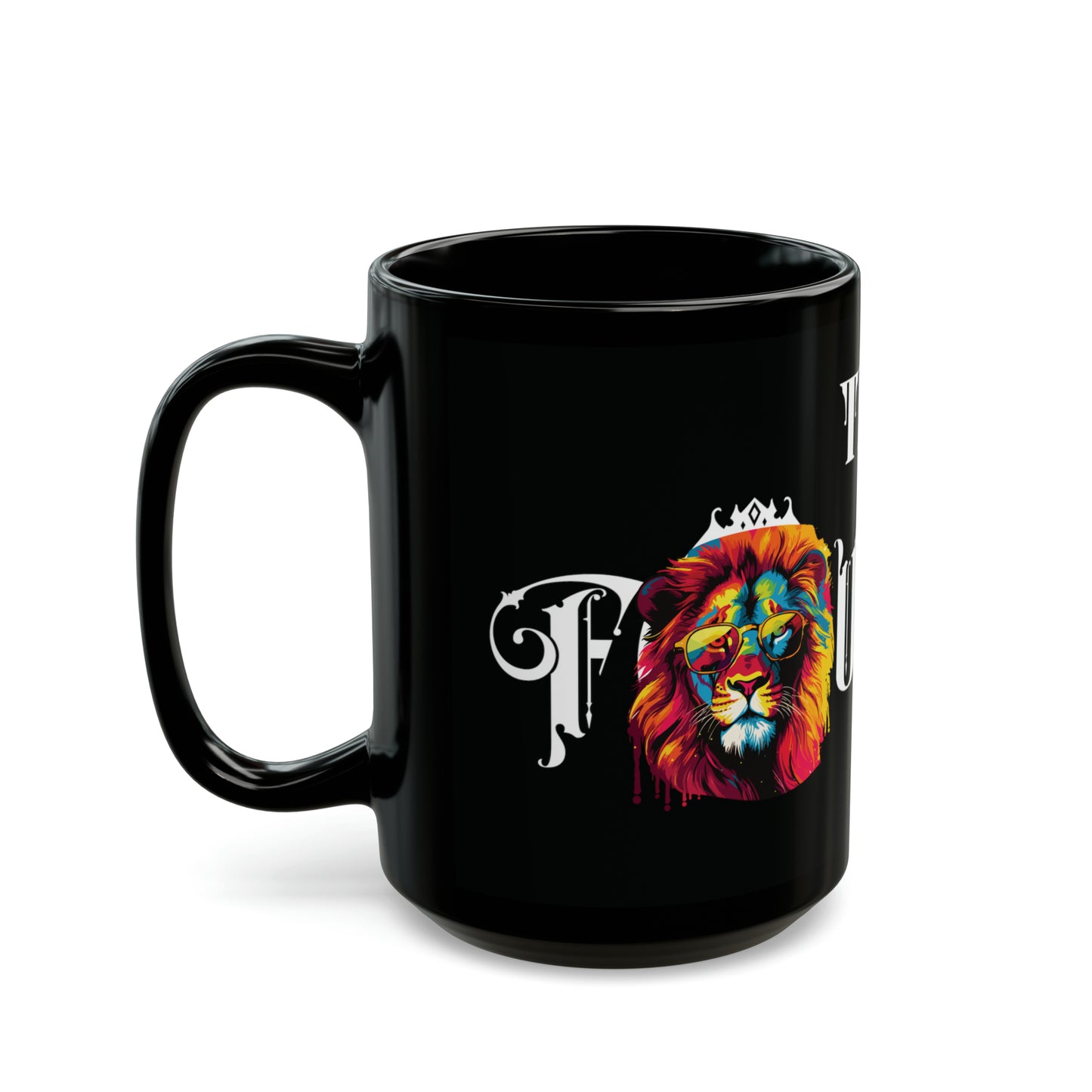 The Founder: Lion Graphic Glossy Black Mug (11oz, 15oz)