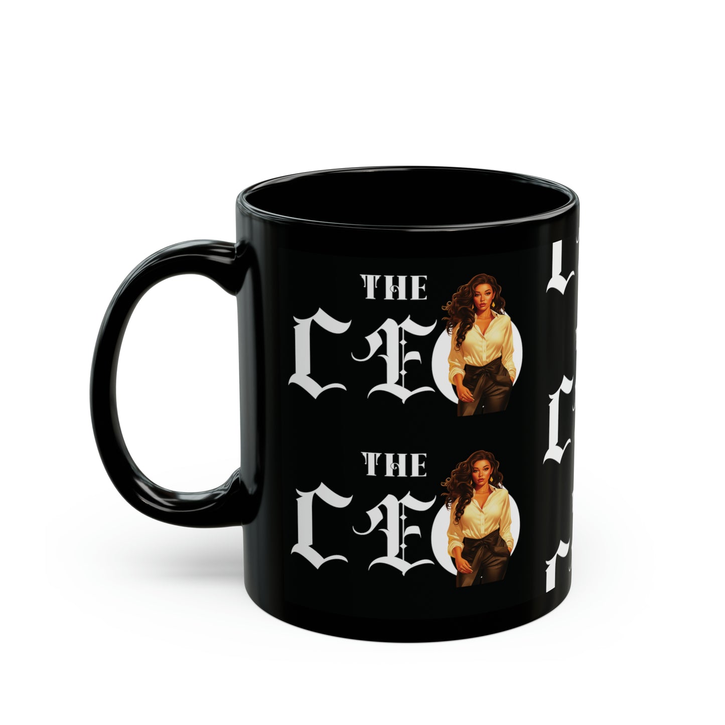 The CEO: Lady Boss Graphic Glossy Black Mug (11oz, 15oz)