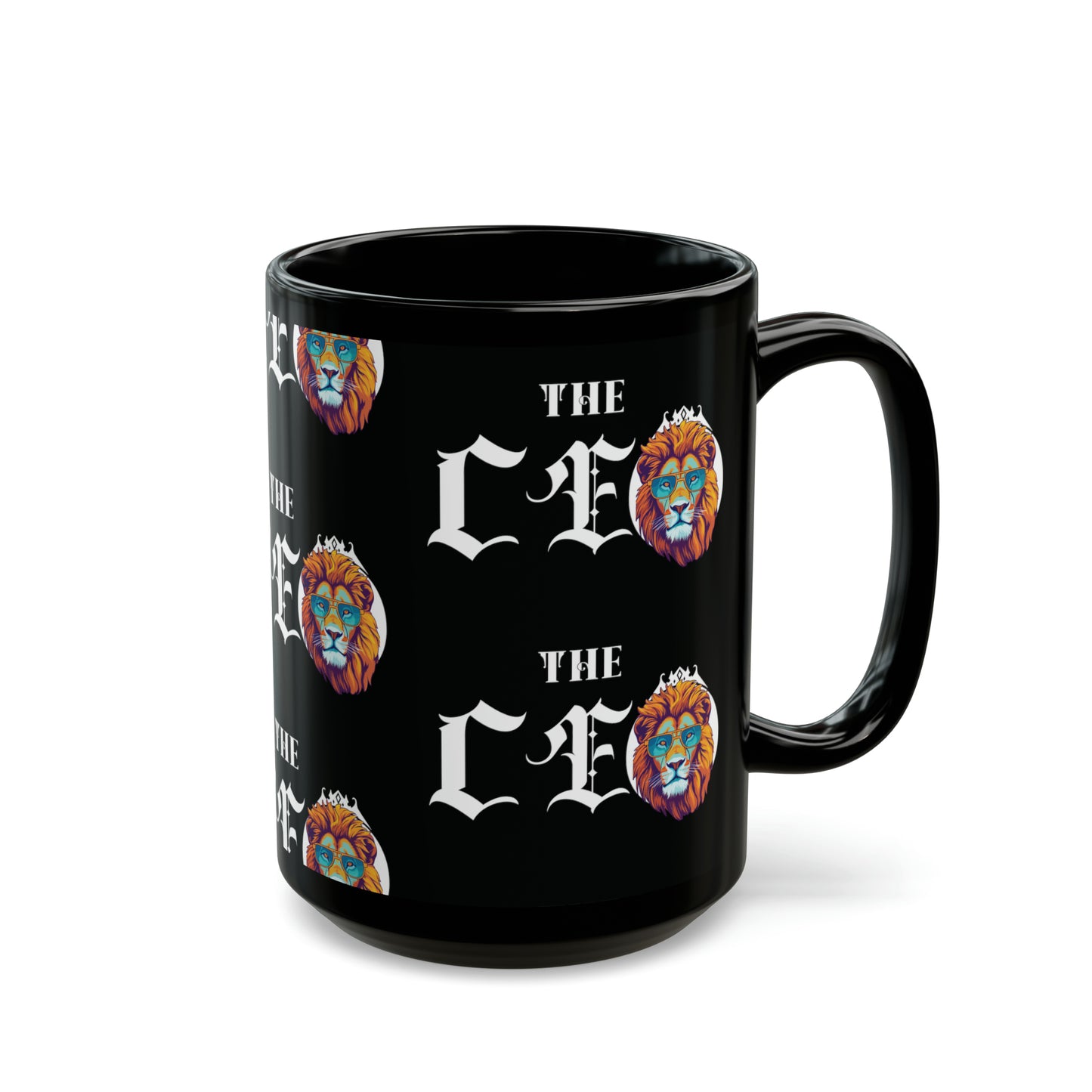 The CEO: Lion Graphic Glossy Black Mug (11oz, 15oz)