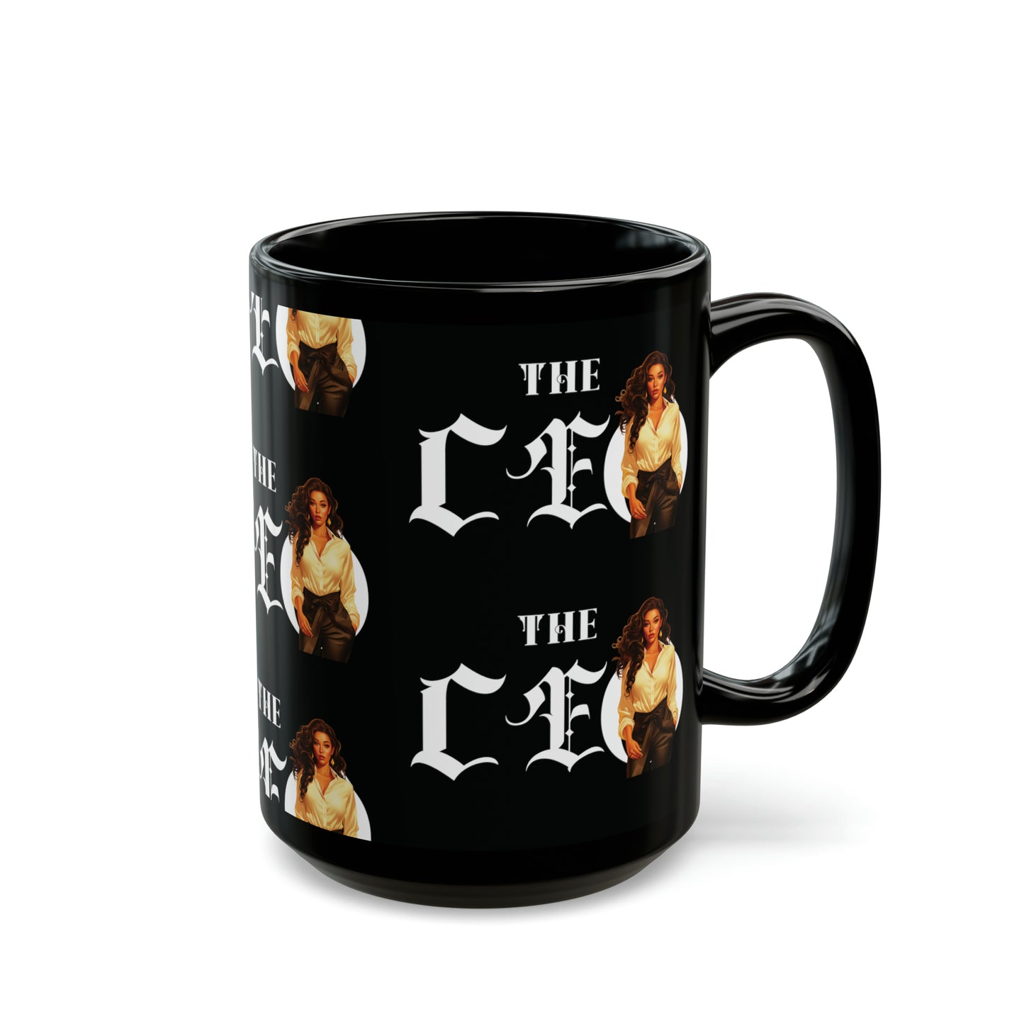 The CEO: Lady Boss Graphic Glossy Black Mug (11oz, 15oz)