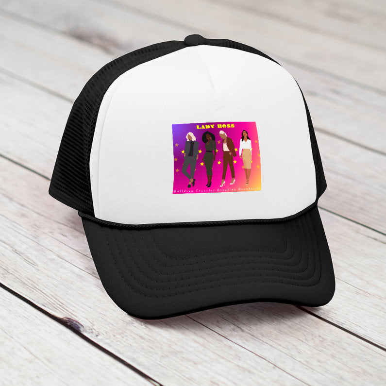 Snapback Mesh Trucker Hat: Lady Boss (Four Colors)