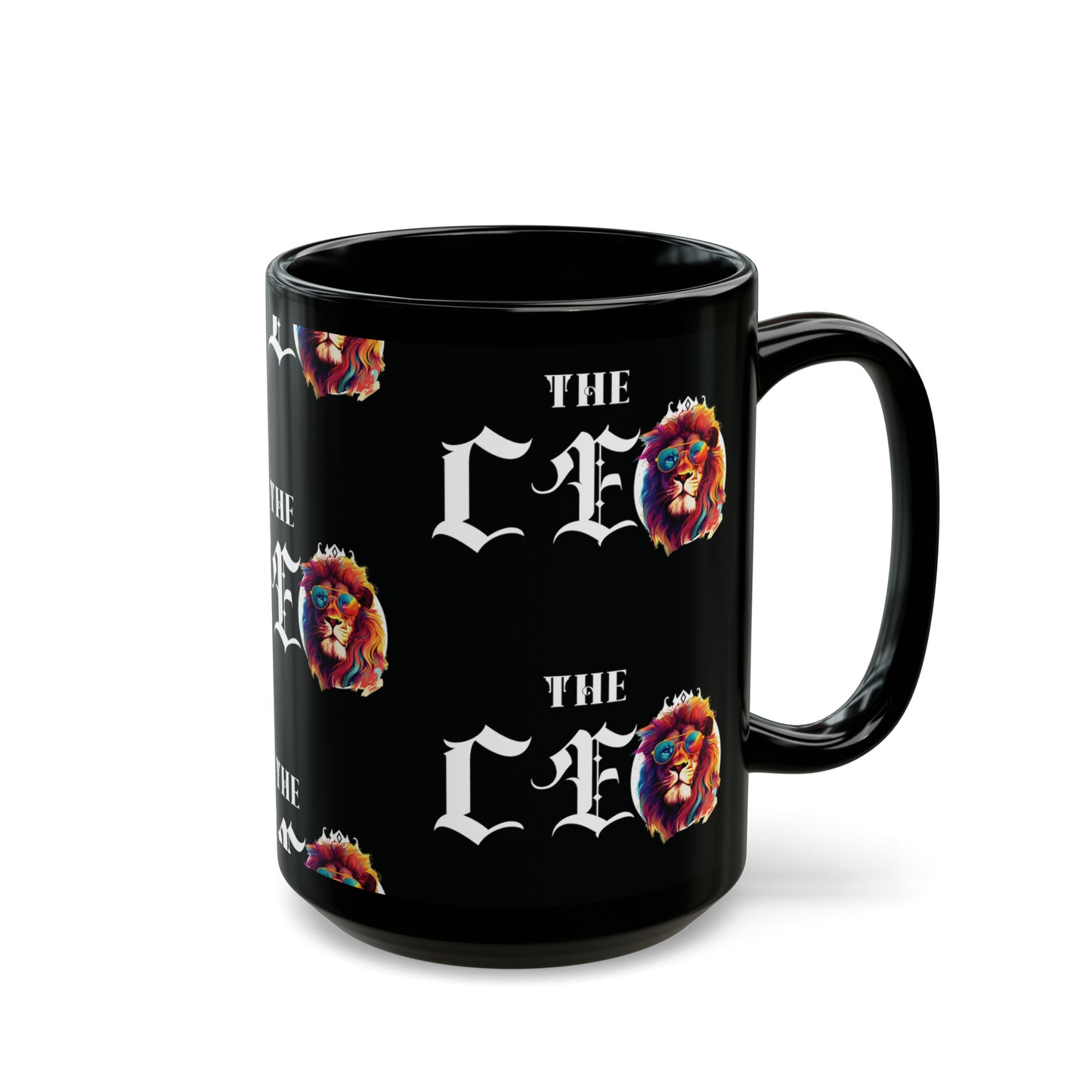 The CEO: Lion Graphic Glossy Black Mug (11oz, 15oz)