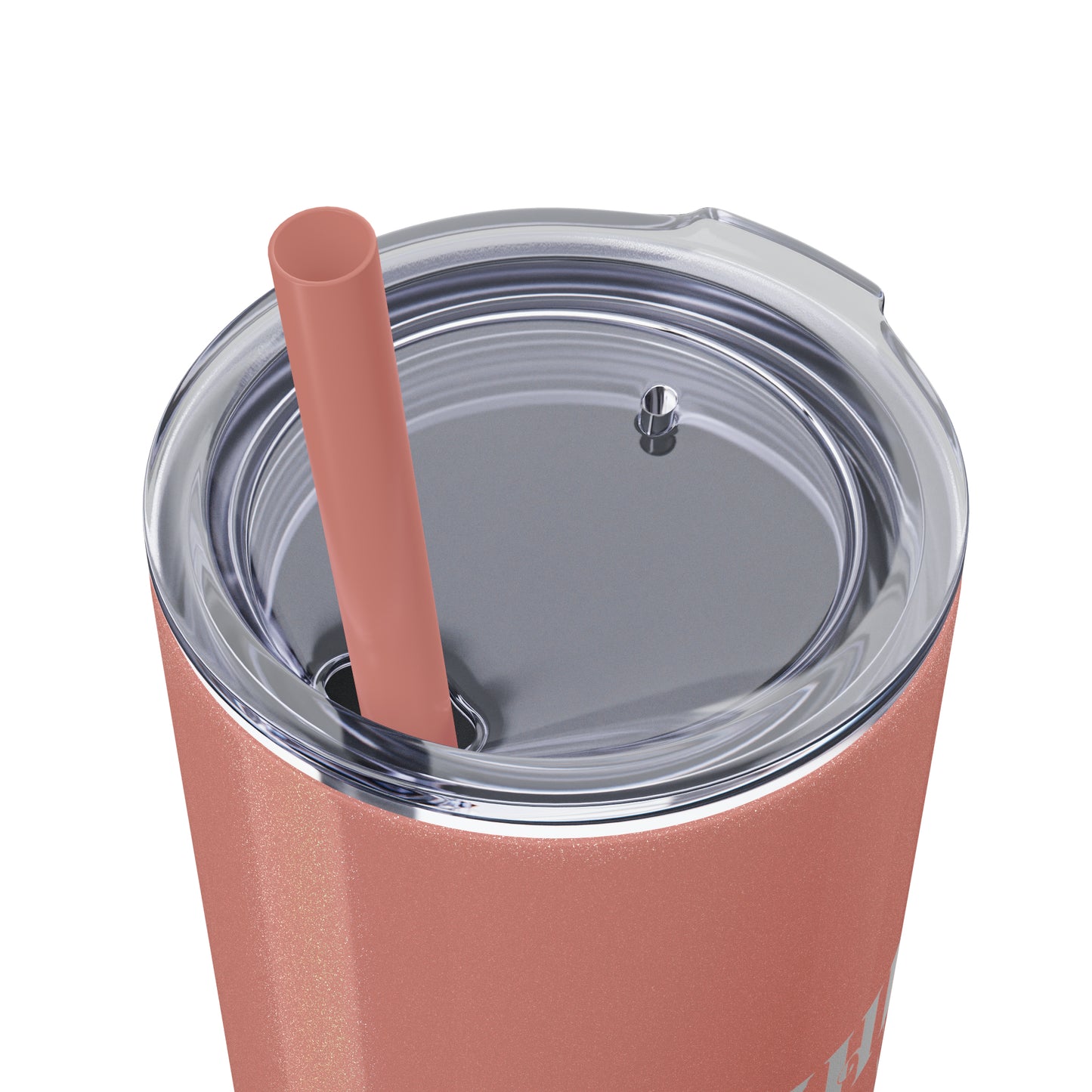 THE FOUNDER: Lady Boss Graphic Skinny Tumbler with Straw, 20oz (Black Matte Finish or Black Glitter Glossy Finish)