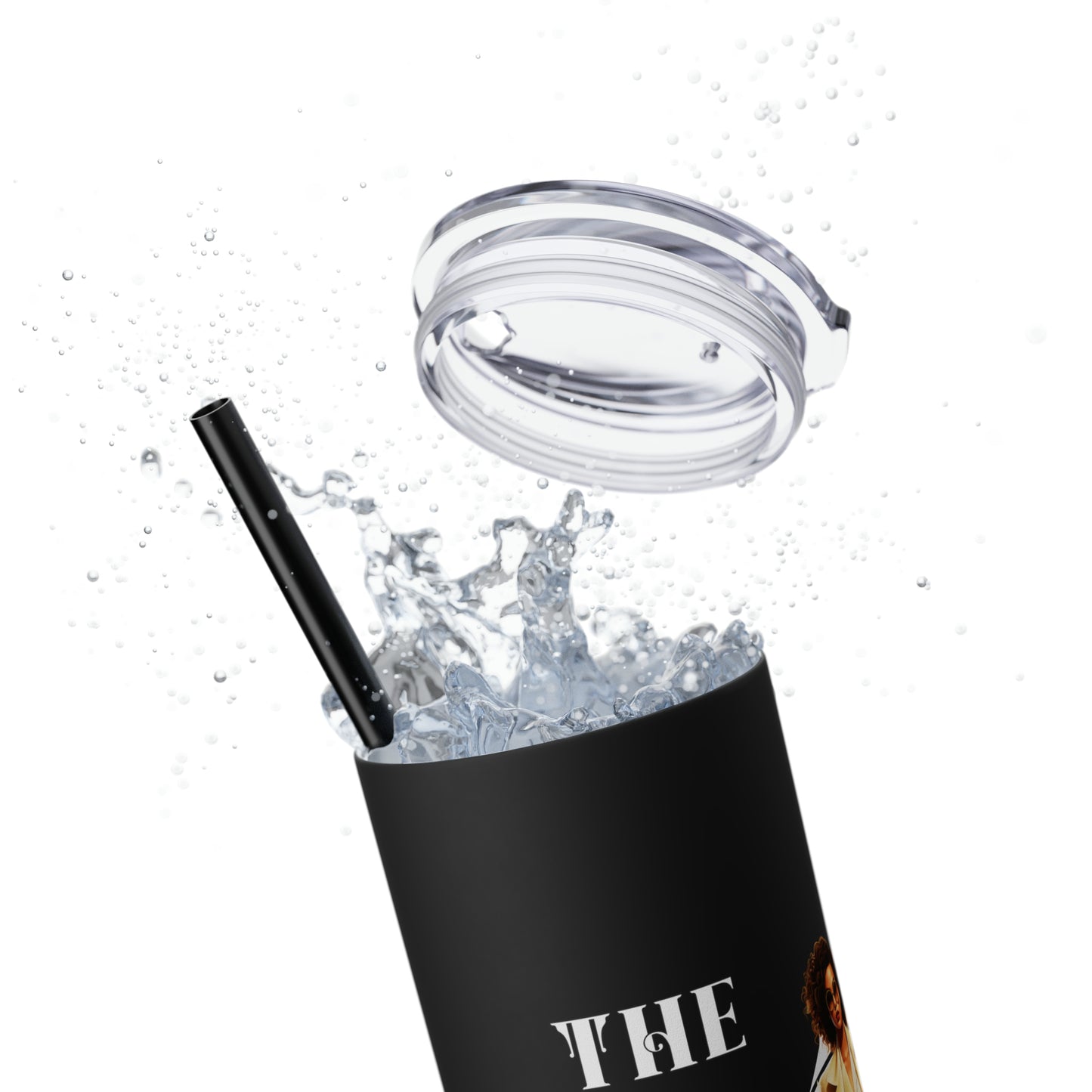 THE CEO: Lady Boss Graphic Skinny Tumbler with Straw, 20oz (Black, Black Glitter, Lilac, Magic Pink, Blush Pink, & Dusty Rose - All Glitter Finishes)