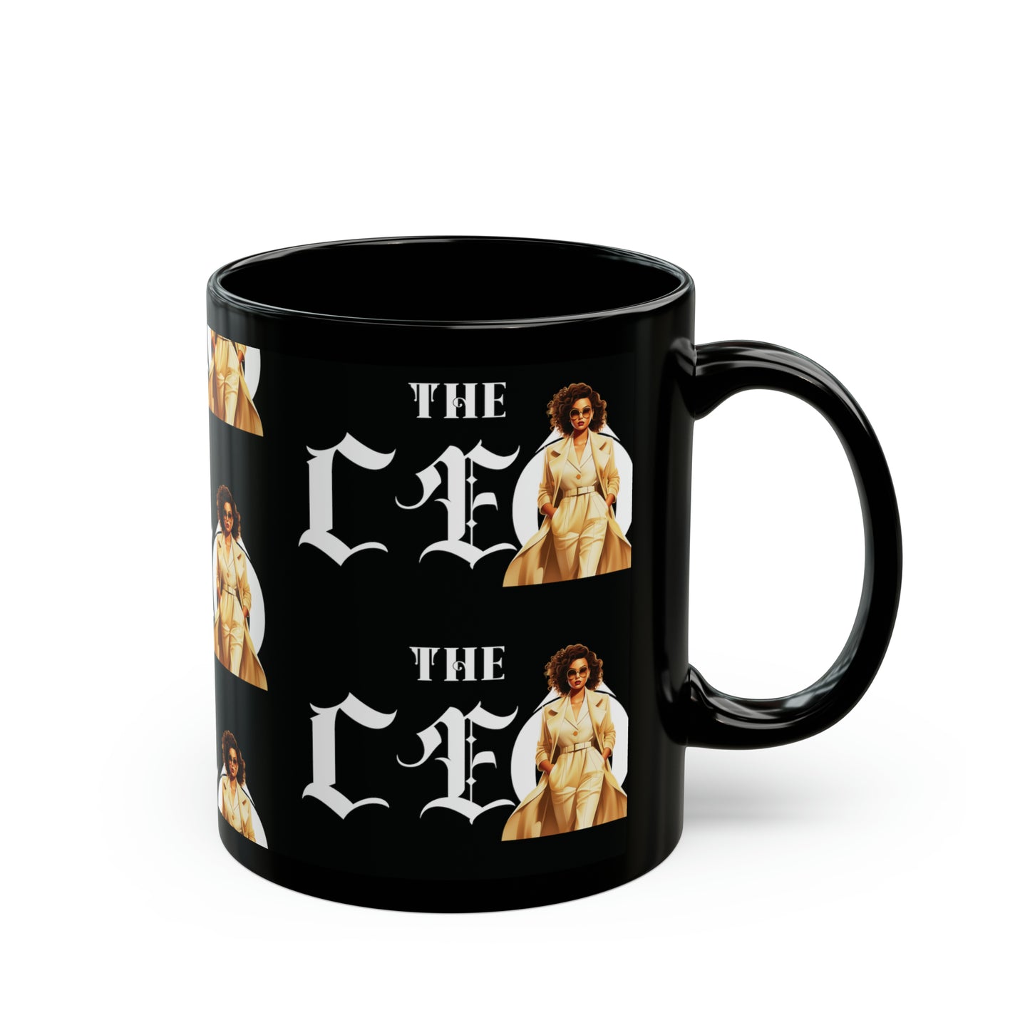 The CEO: Lady Boss Graphic Glossy Black Mug (11oz, 15oz)