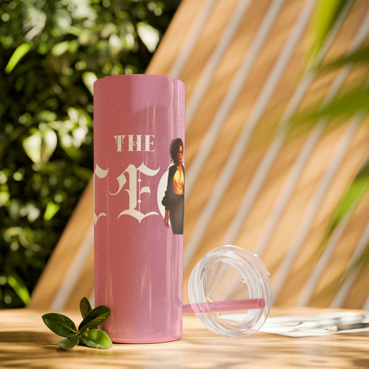 THE CEO: Lady Boss Graphic Skinny Tumbler with Straw, 20oz (Black, Black Glitter, Lilac, Magic Pink, Blush Pink, & Dusty Rose - All Glitter Finishes)