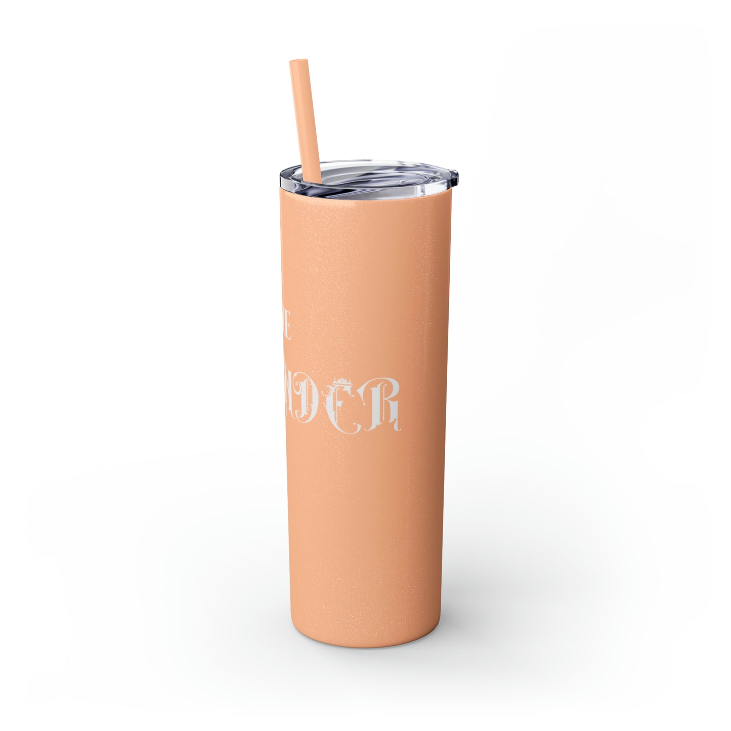 THE FOUNDER: Lady Boss Graphic Skinny Tumbler with Straw, 20oz (Black Matte Finish or Black Glitter Glossy Finish)