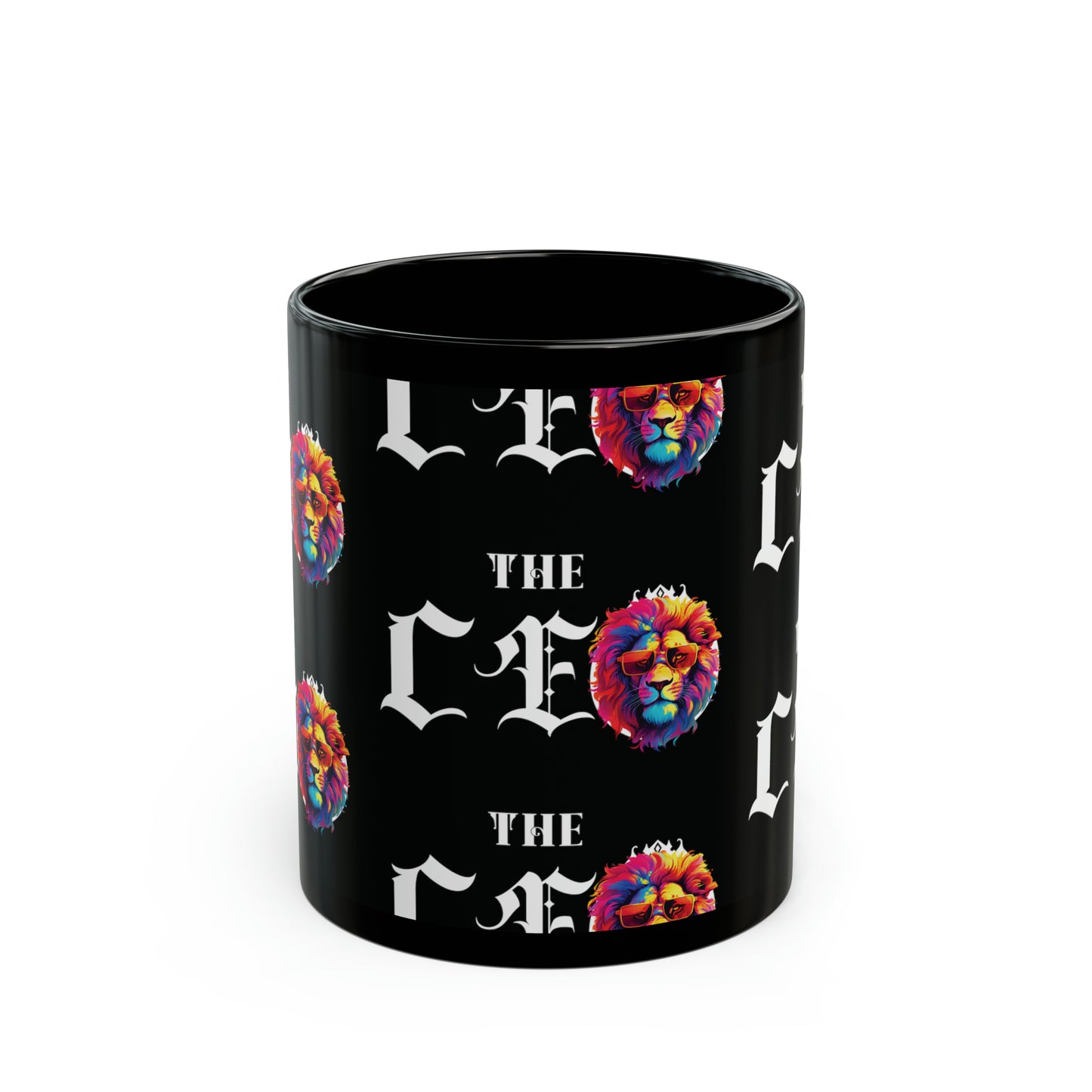 The CEO: Graphic Lion Glossy Black Mug (11oz, 15oz)