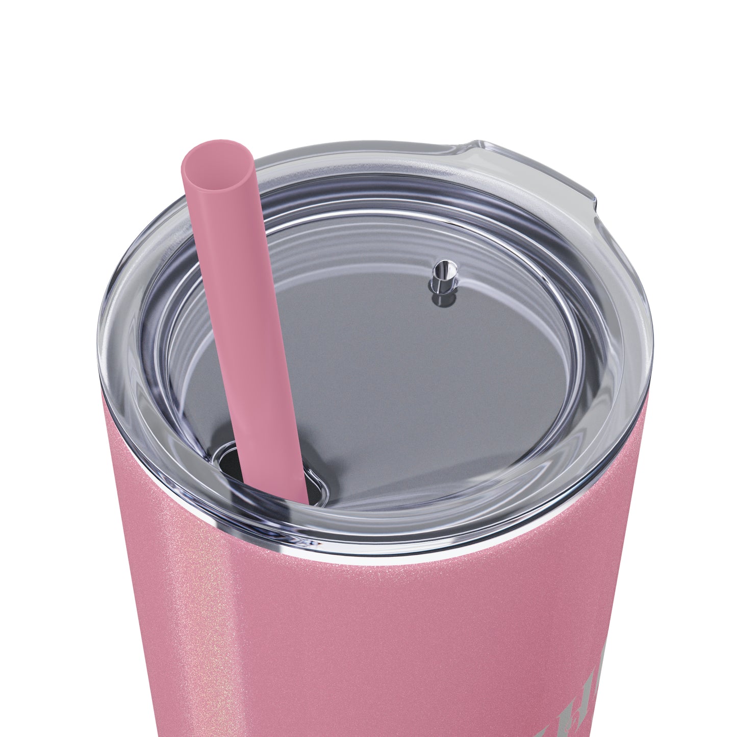 THE FOUNDER: Lady Boss Graphic Skinny Tumbler with Straw, 20oz (Black Matte Finish or Black Glitter Glossy Finish)