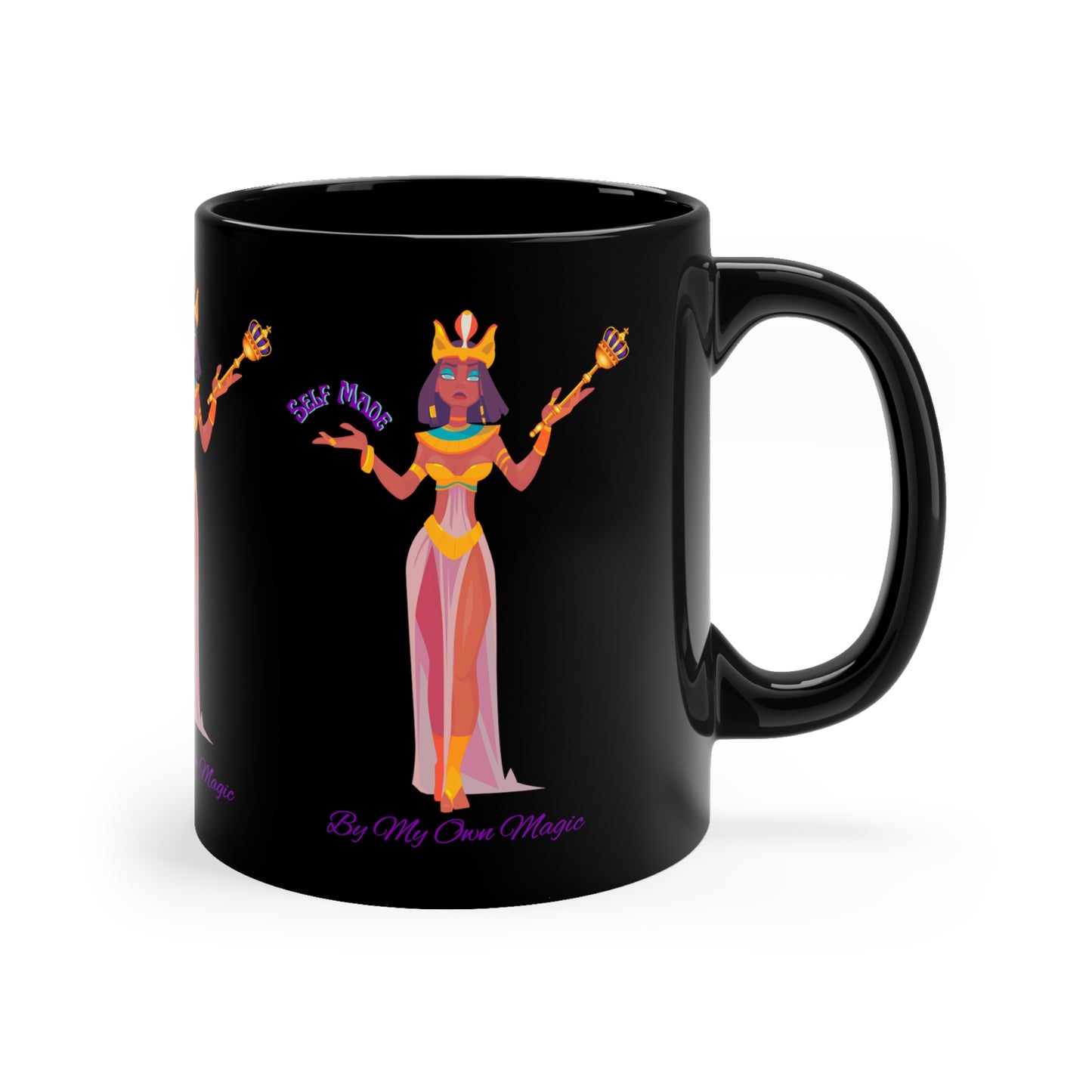 The Classic Empress in Royal Purple: 11oz Black Mug with Glossy Finish