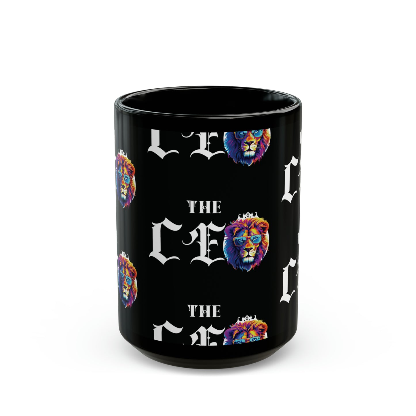 The CEO: Lion Graphic Glossy Black Mug (11oz, 15oz)