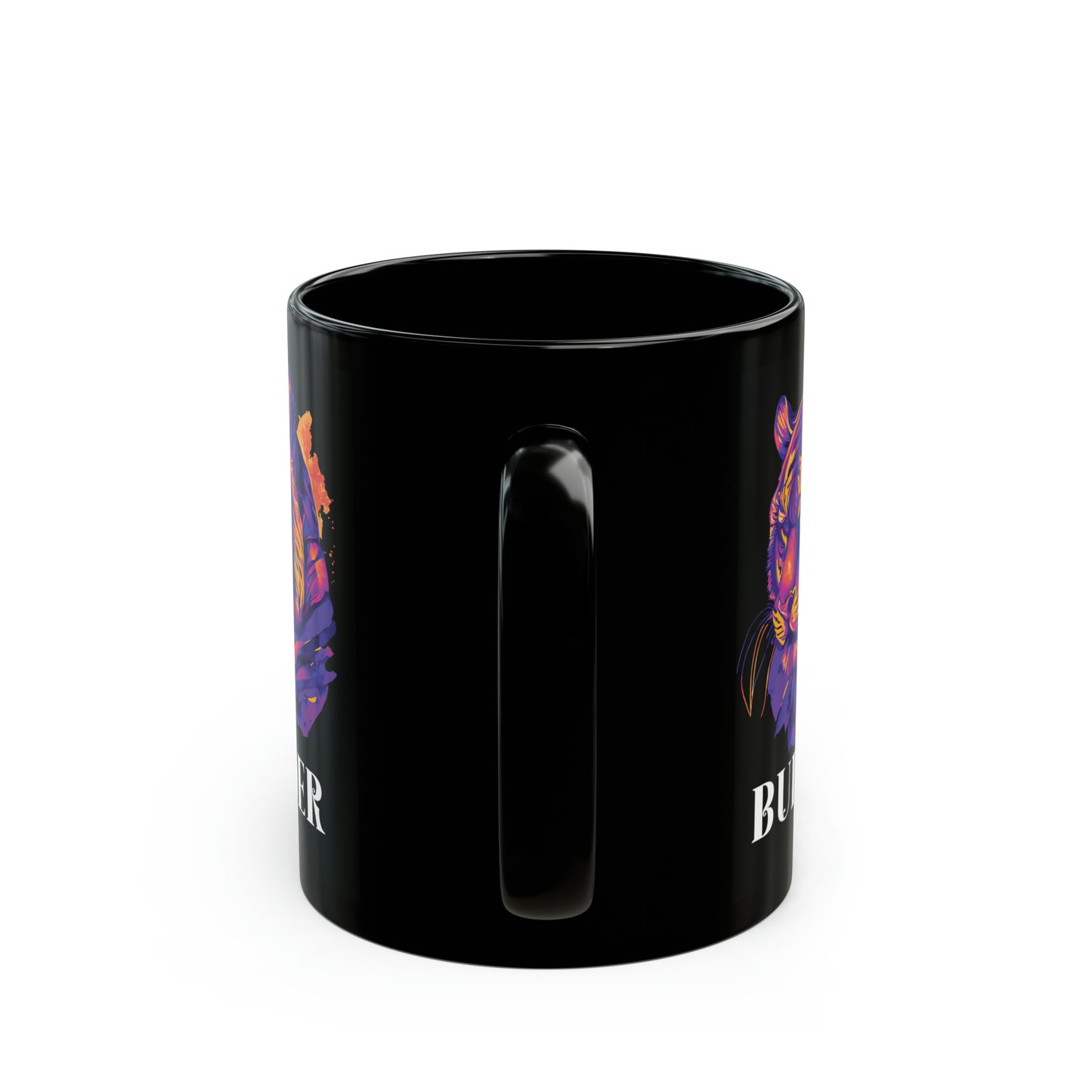 BUILDER: Tiger Graphic Glossy Black Mug (11oz, 15oz)