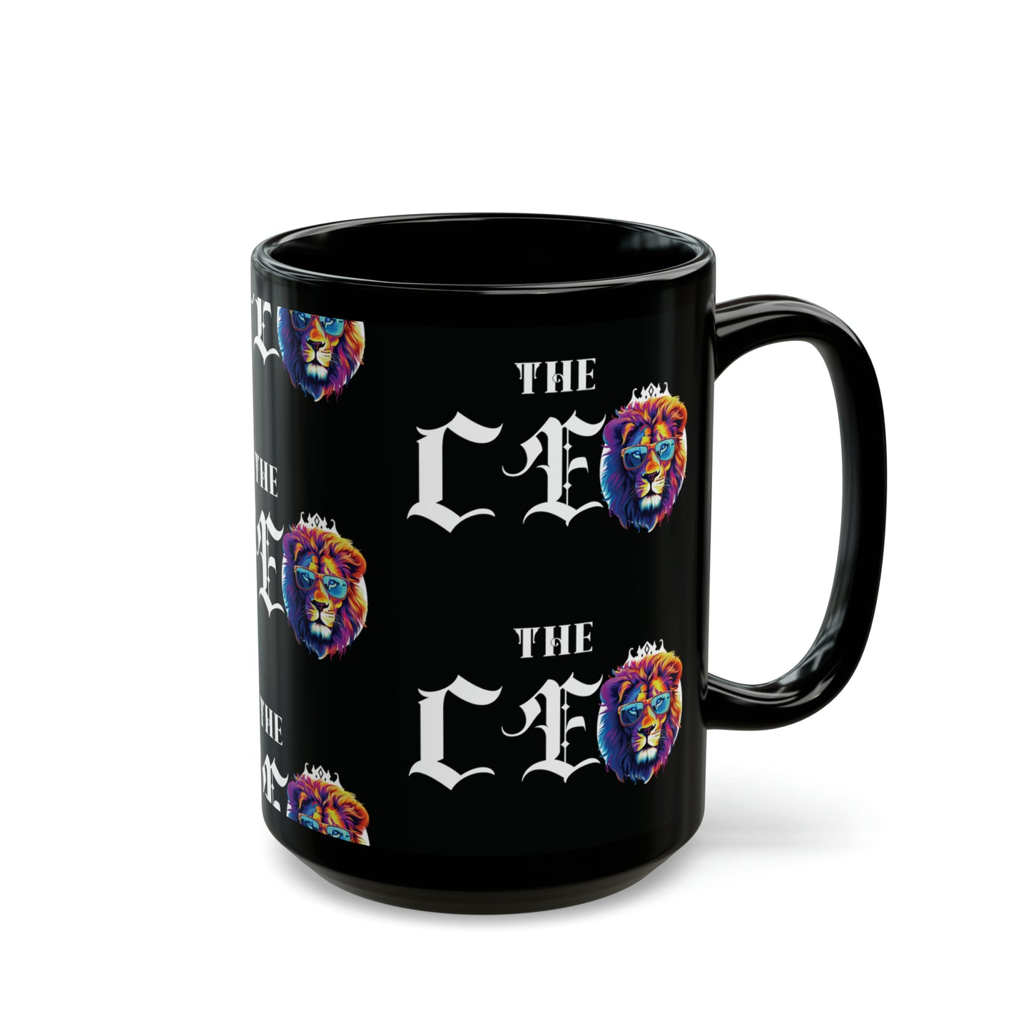 The CEO: Lion Graphic Glossy Black Mug (11oz, 15oz)