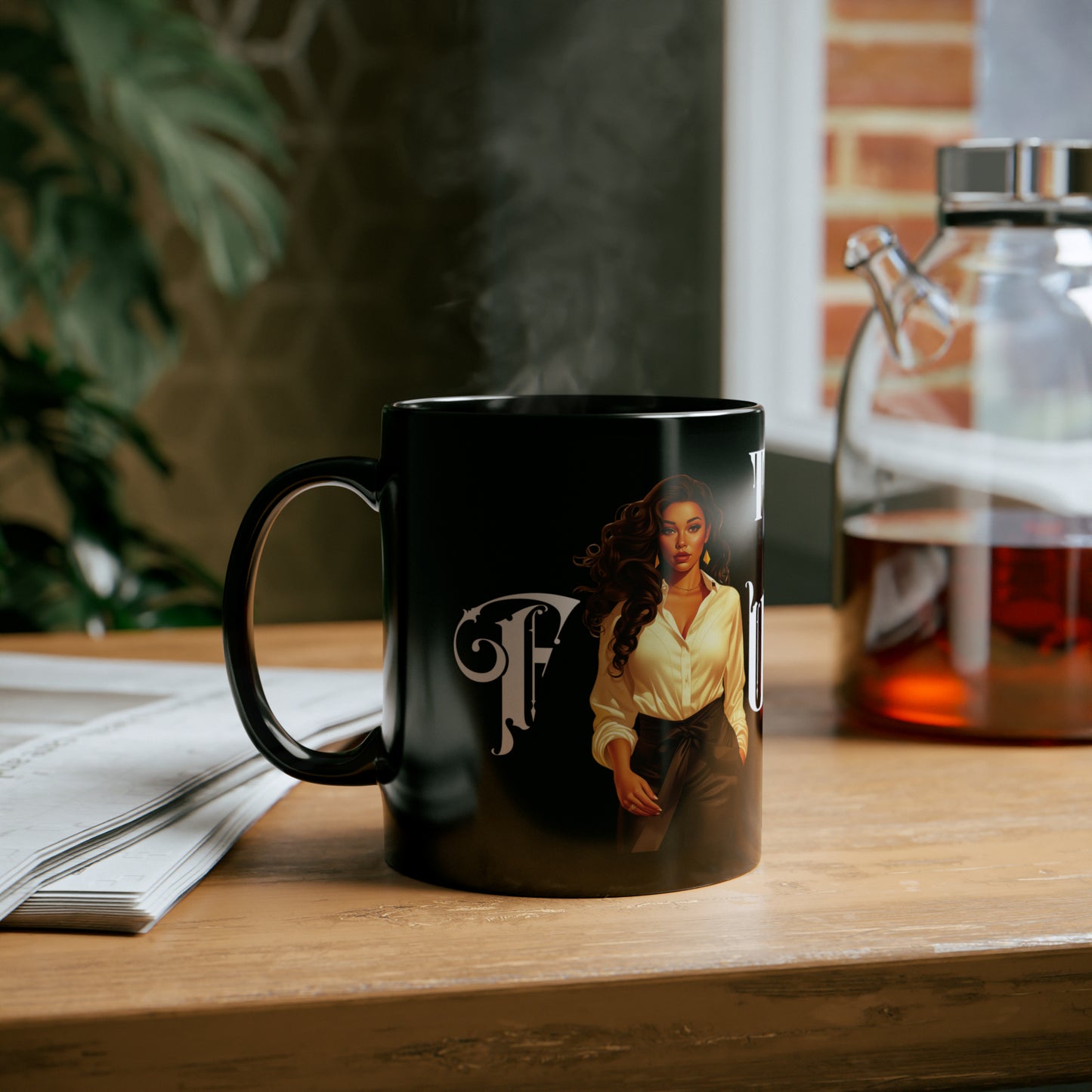 The Founder: Lady Boss Graphic Glossy Black Mug (11oz, 15oz)