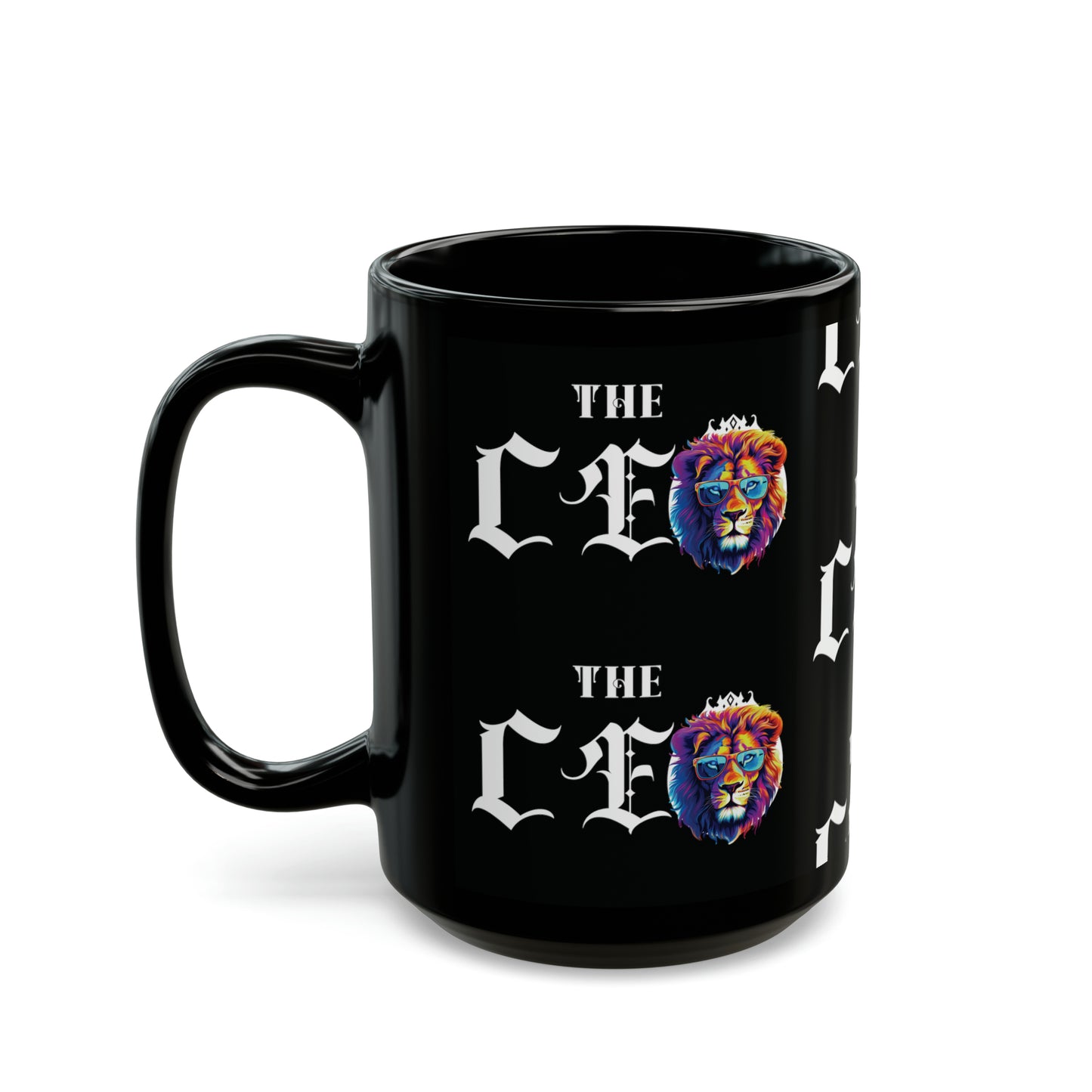 The CEO: Lion Graphic Glossy Black Mug (11oz, 15oz)