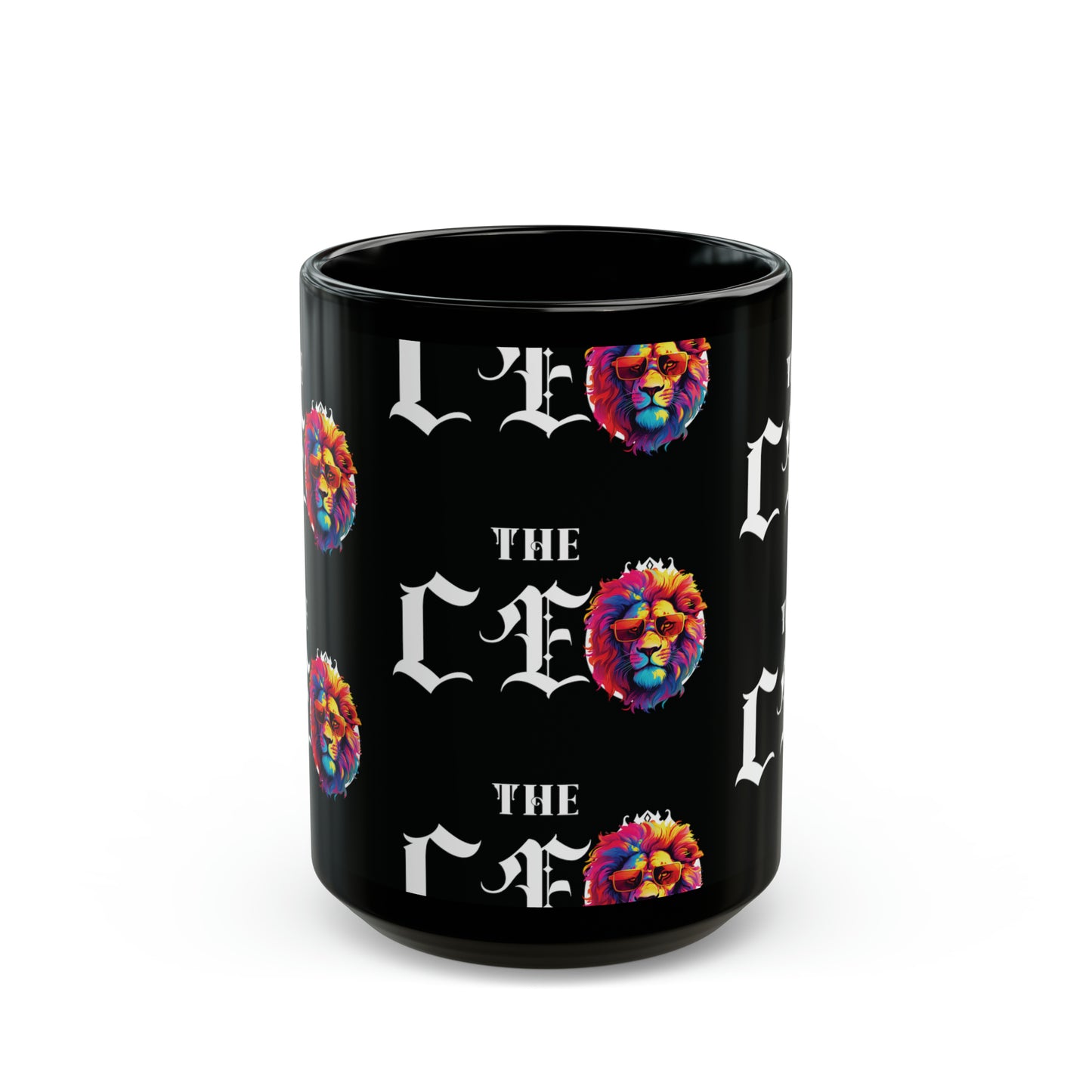 The CEO: Graphic Lion Glossy Black Mug (11oz, 15oz)