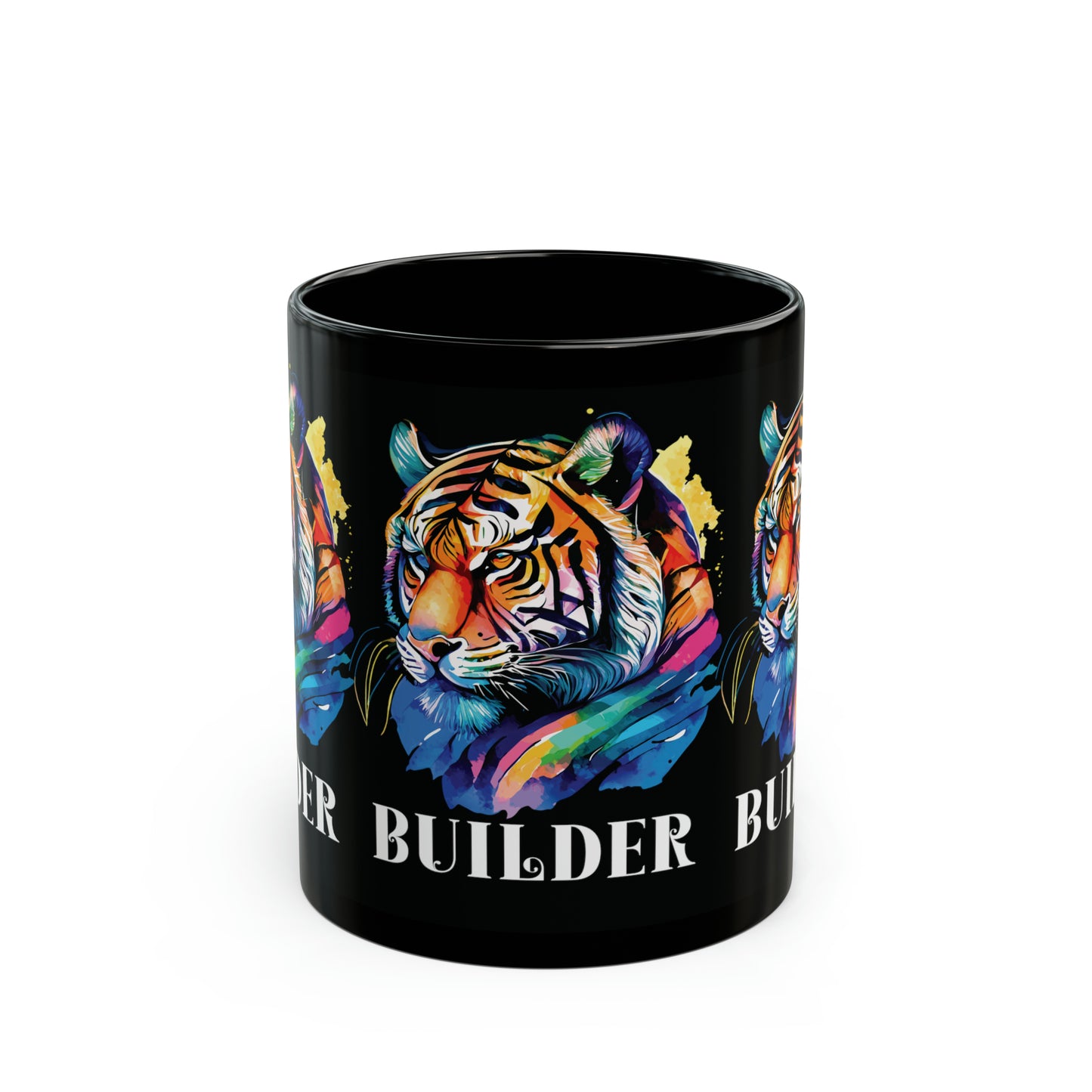 BUILDER: Tiger Graphic Glossy Black Mug (11oz, 15oz)