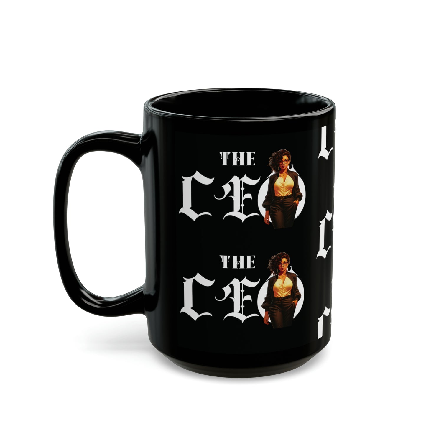 The CEO: Lady Boss Graphic Glossy Black Mug (11oz, 15oz)