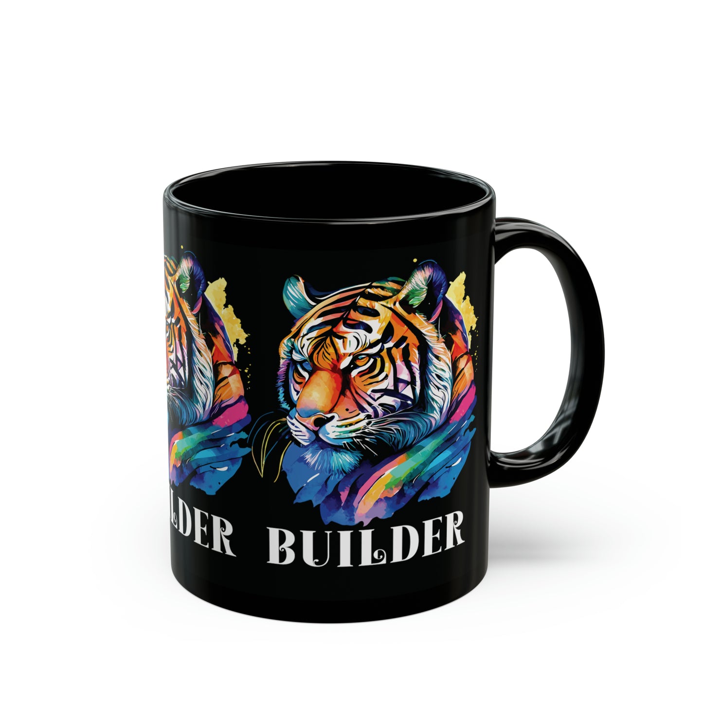 BUILDER: Tiger Graphic Glossy Black Mug (11oz, 15oz)