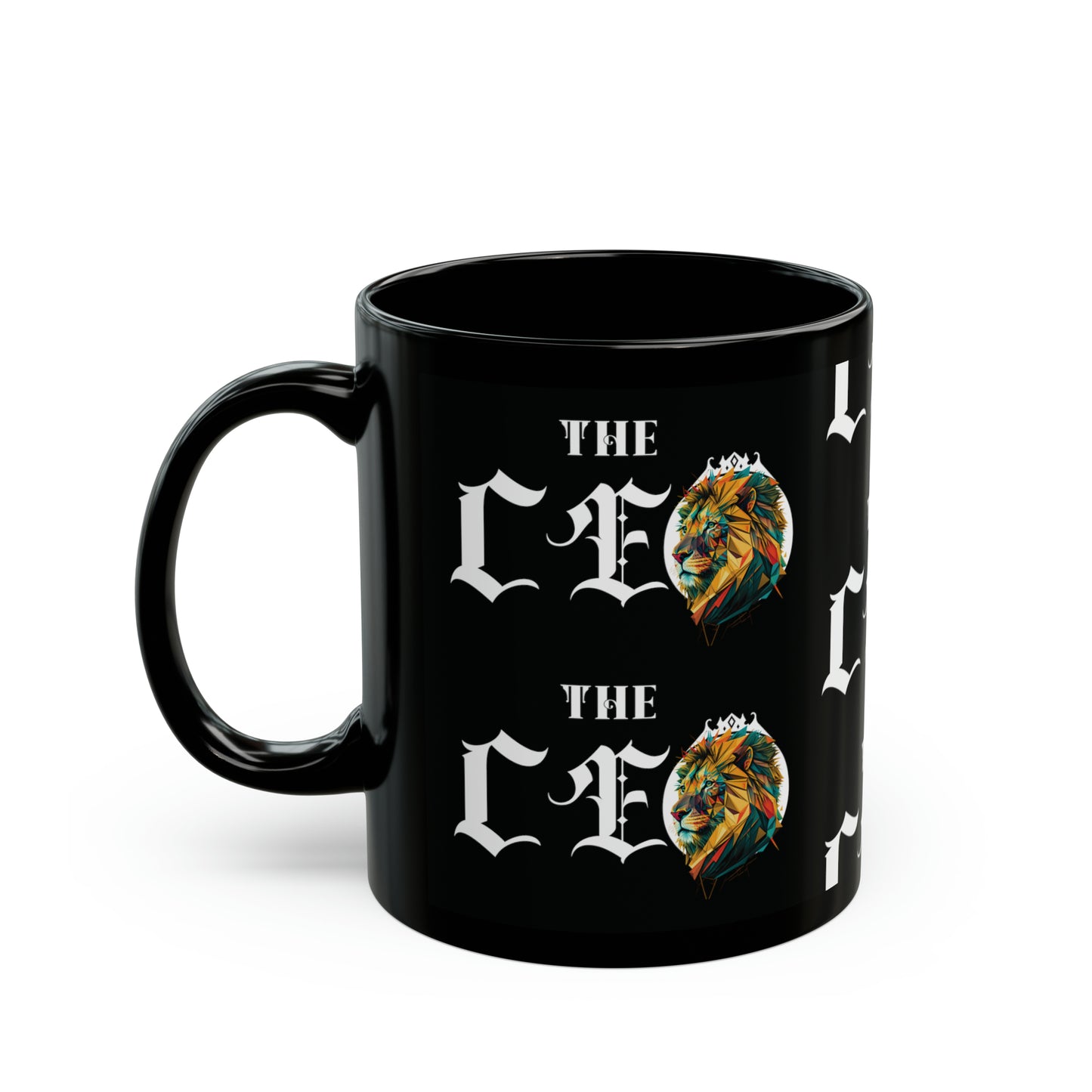 The CEO: Lion Graphic Glossy Black Mug (11oz, 15oz)