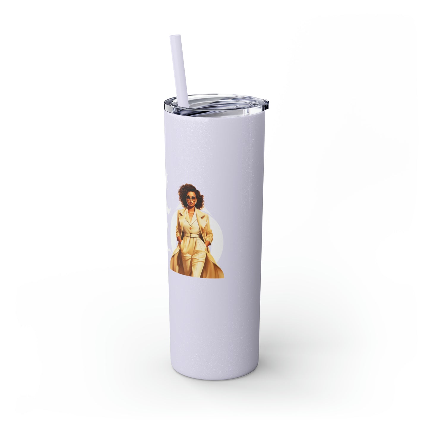 THE CEO: Lady Boss Graphic Skinny Tumbler with Straw, 20oz (Black, Black Glitter, Lilac, Magic Pink, Blush Pink, & Dusty Rose - All Glitter Finishes)