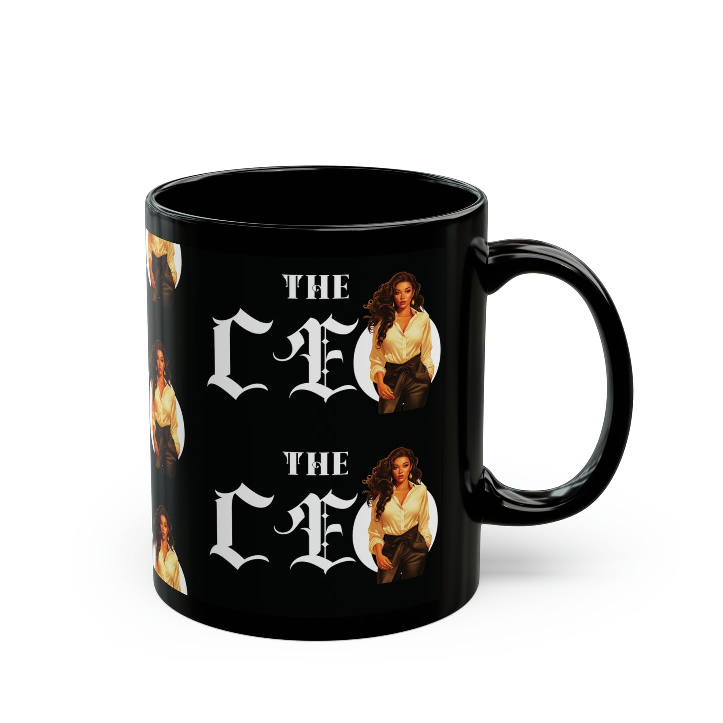 The CEO: Lady Boss Graphic Glossy Black Mug (11oz, 15oz)