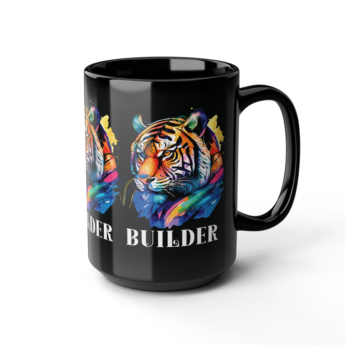 BUILDER: Tiger Graphic Glossy Black Mug (11oz, 15oz)